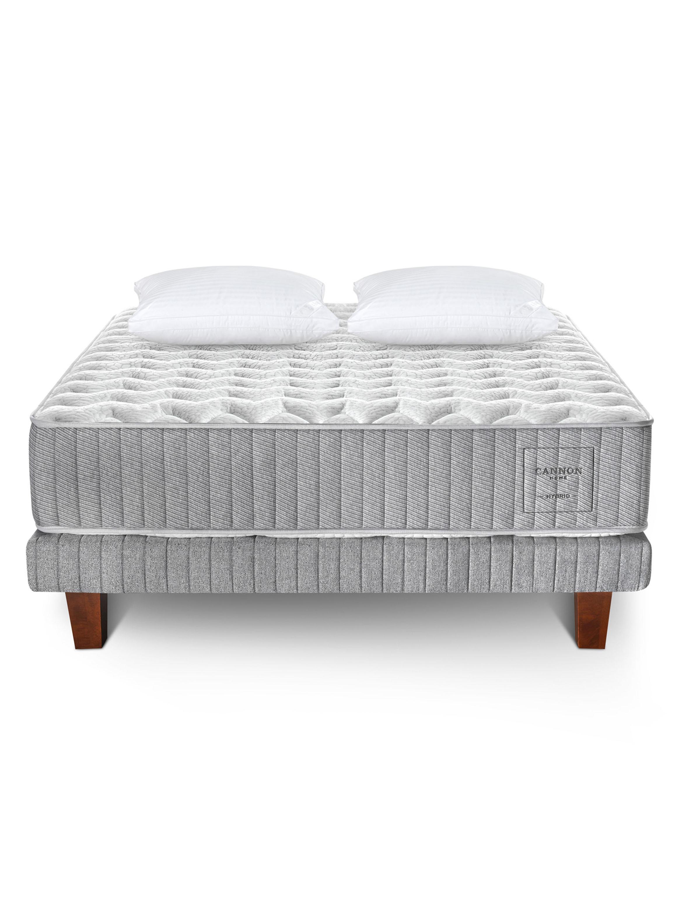 Cama Europea Hybrid Cotton King Base Dividida + Almohada Microfibra-1