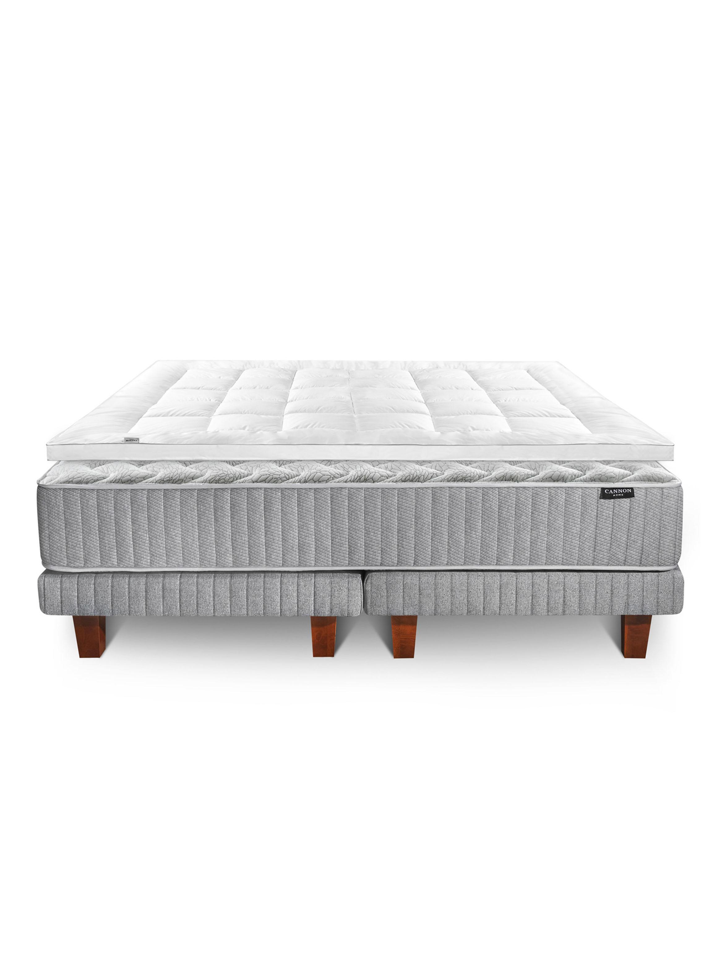 Cama Europea Hybrid Cotton King Base Dividida + Almohadas + Topper-2