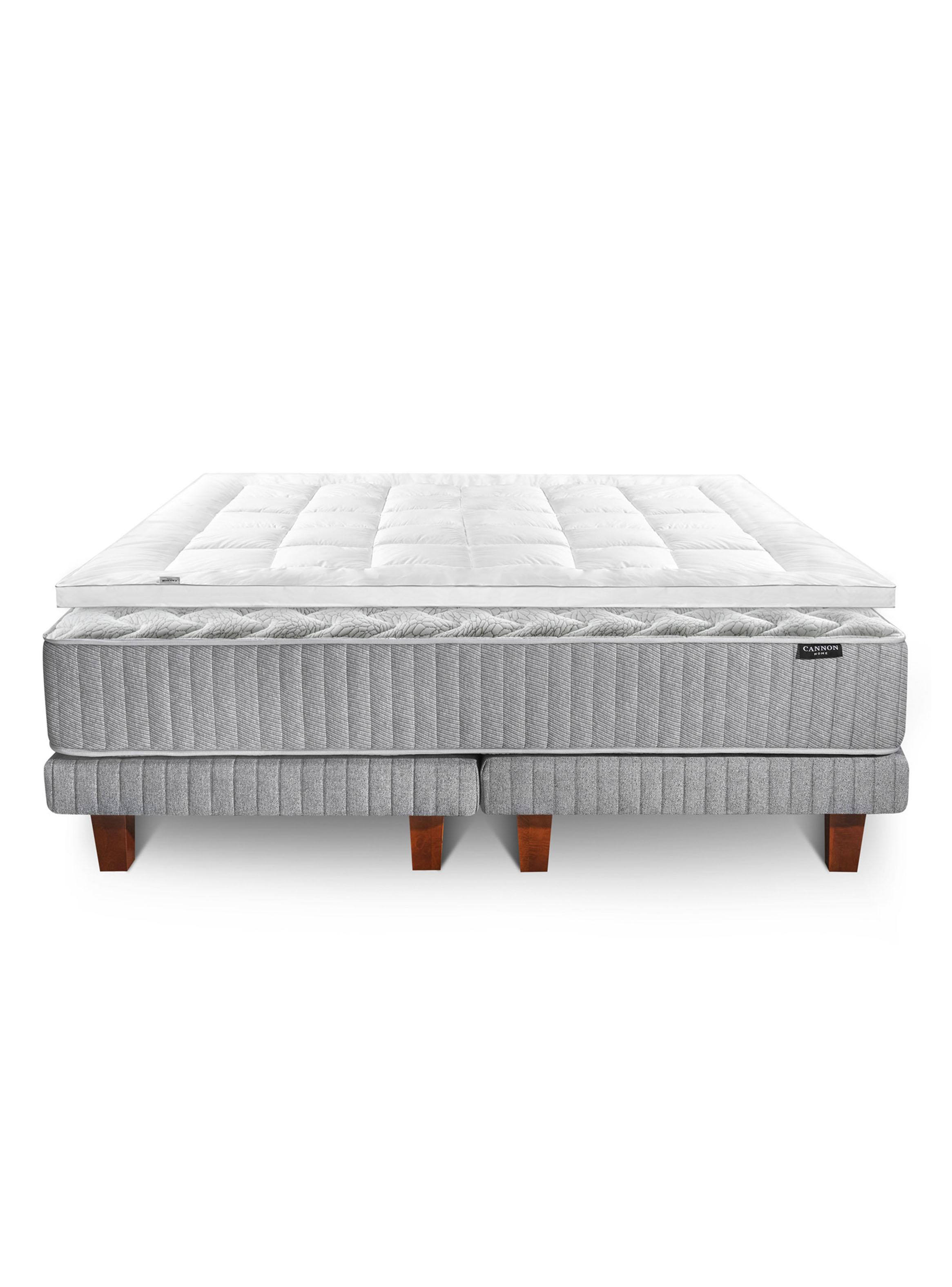 Cama Europea Hybrid Cotton Súper King Base Dividida + Topper + Almohada Down Alternative-2