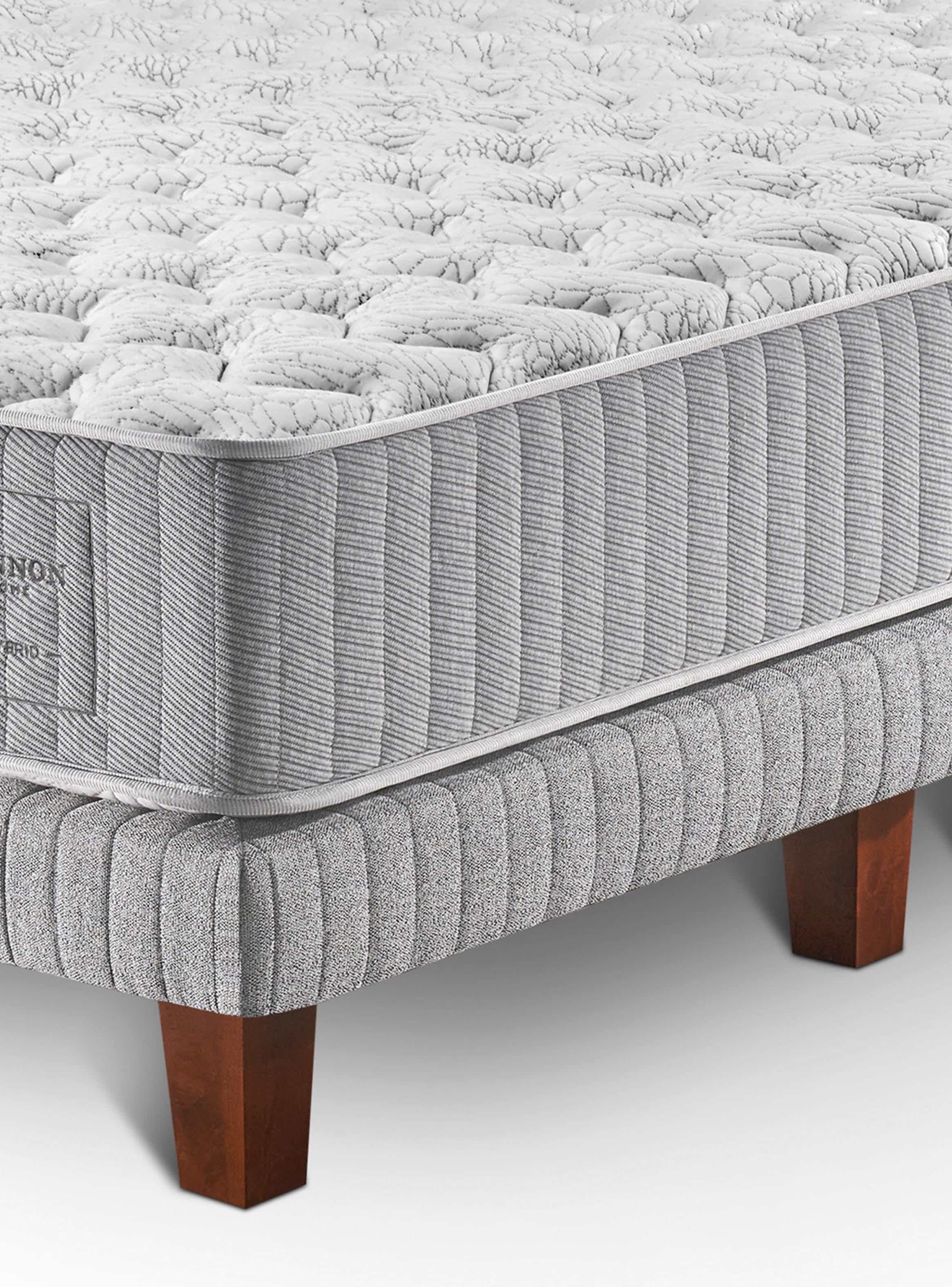 Cama Europea Hybrid Cotton Súper King Base Dividida + Topper + Almohada Down Alternative-5