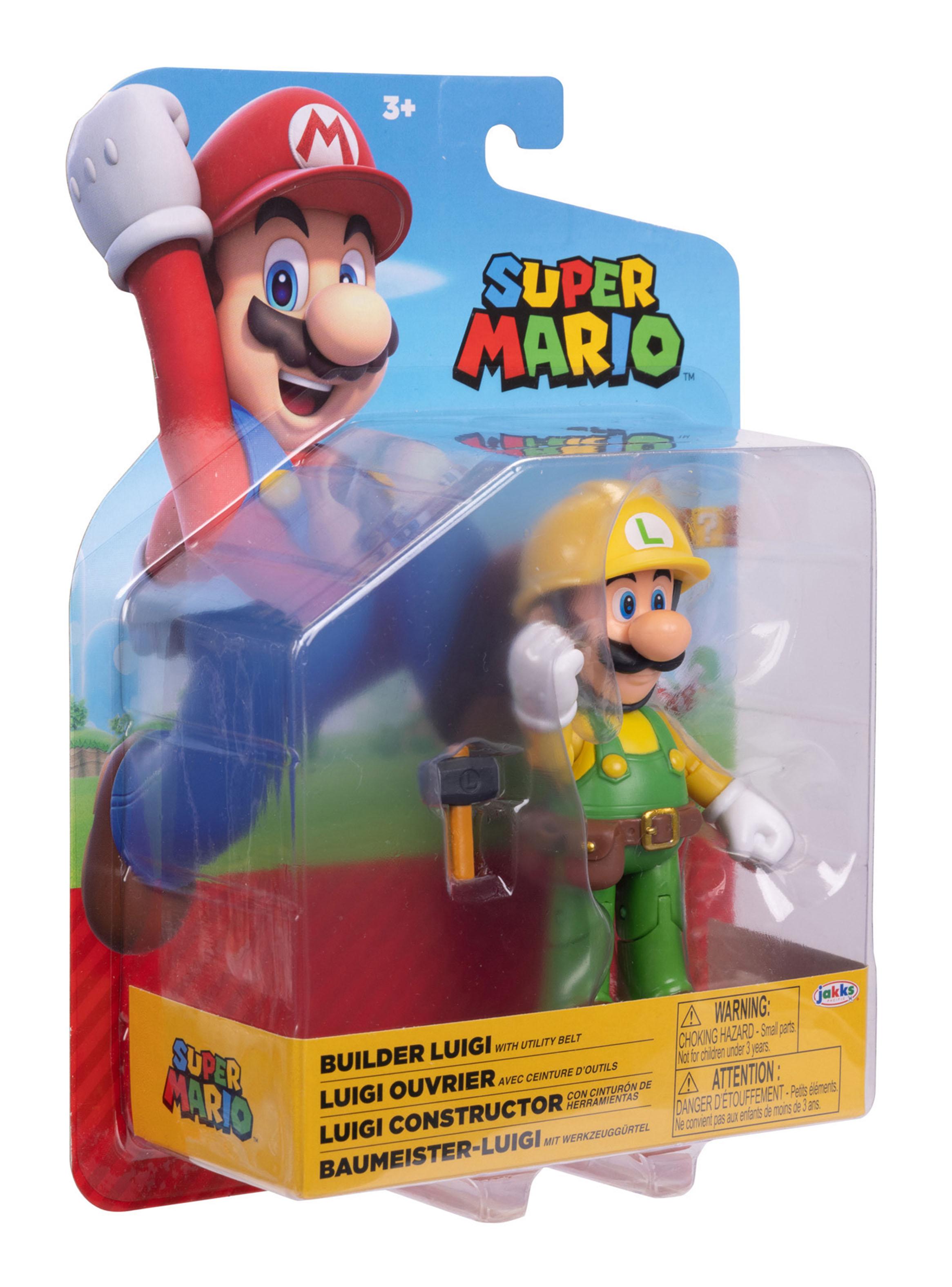 Figura de Acción Super Mario Luigi Constructor 10 cm-2