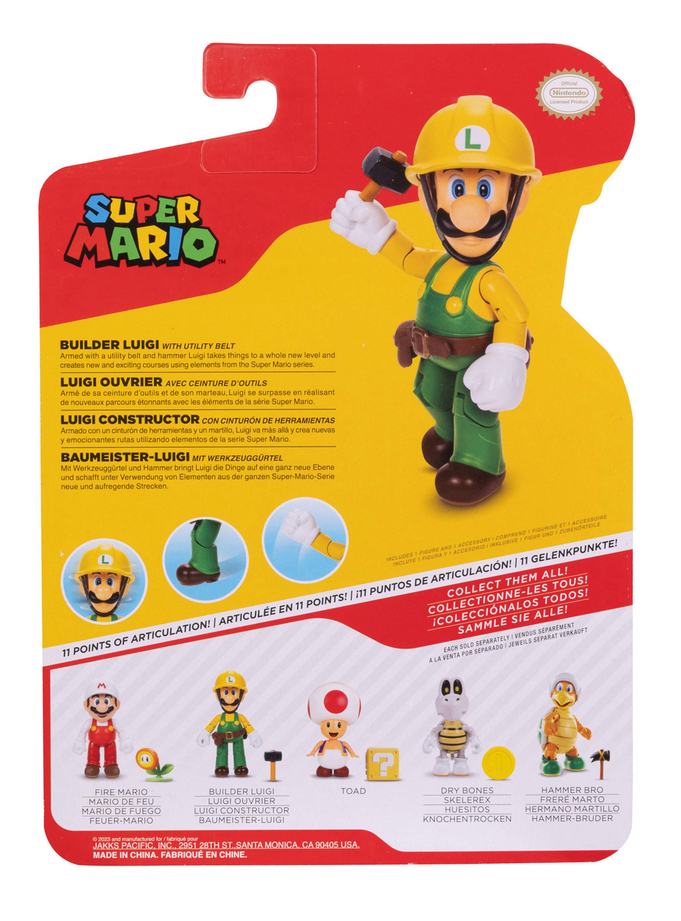 Figura de Acción Super Mario Luigi Constructor 10 cm-3