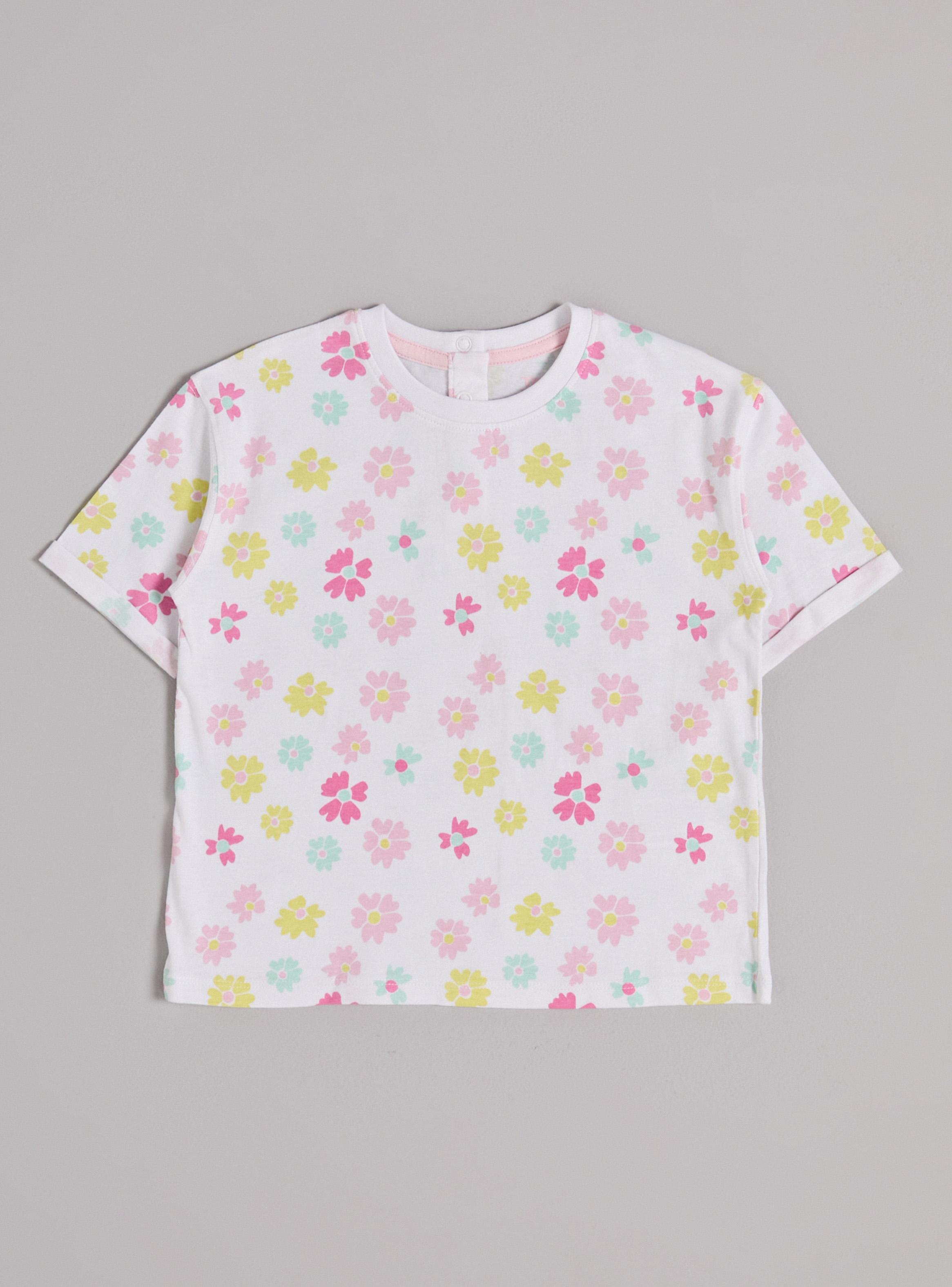 Polera Diseño Manga Corta con Cuello Redondo Niña-1