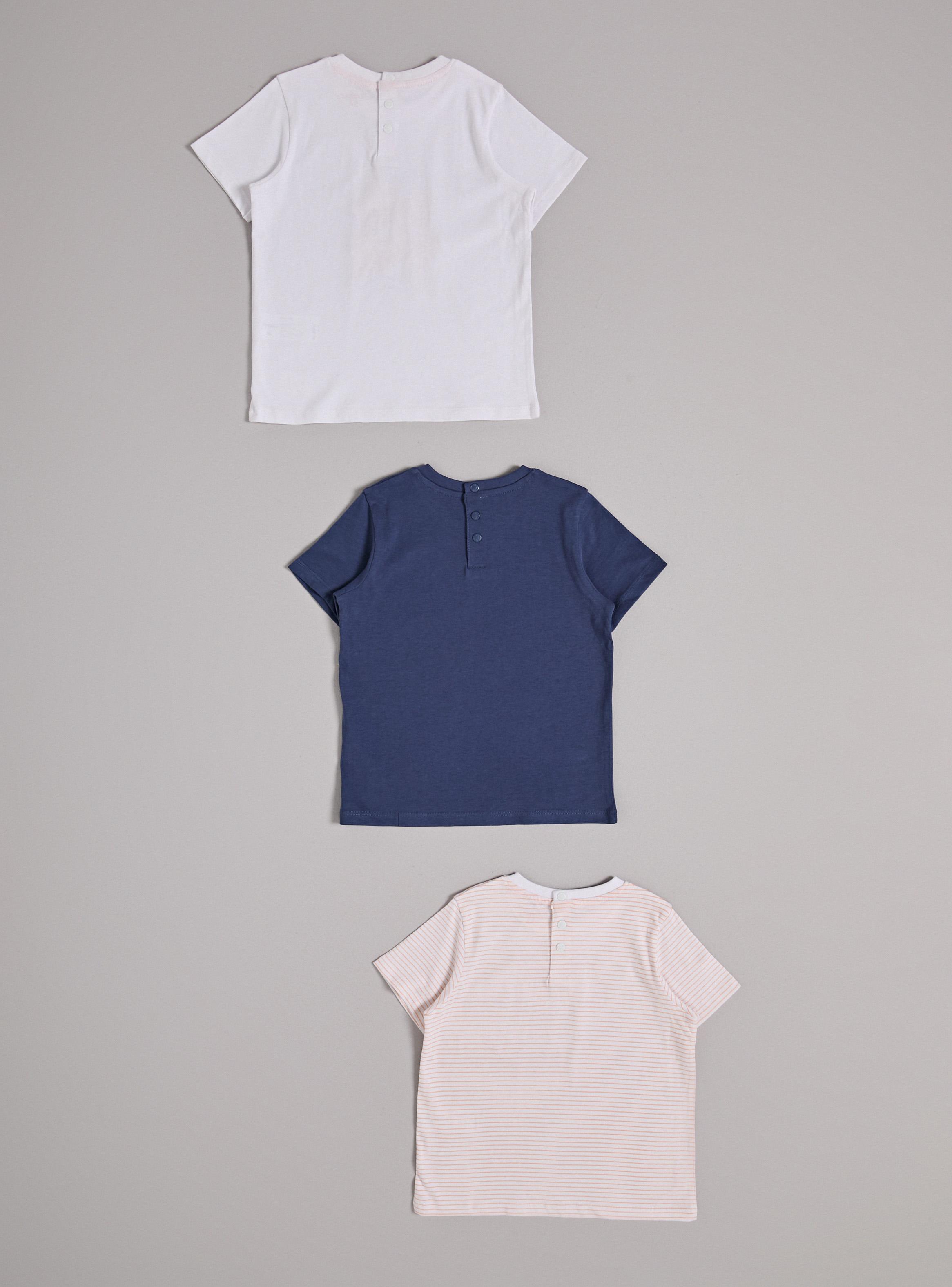 Polera 3 Pack Manga Corta Cuello Redondo con Estampado-1