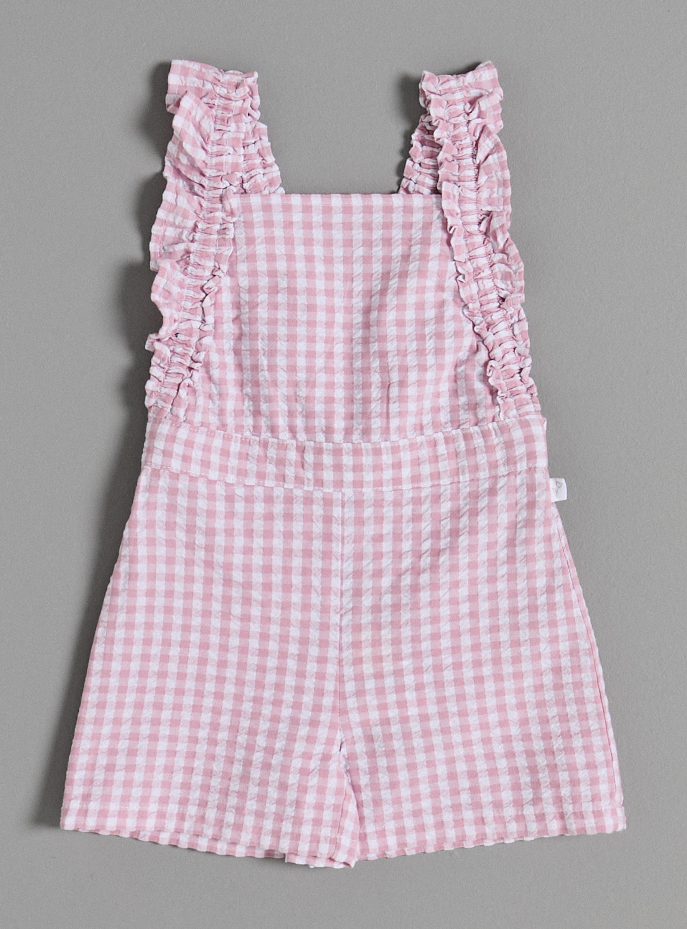 Vestido Cuadros Vichy con Tirantes Fruncidos-1