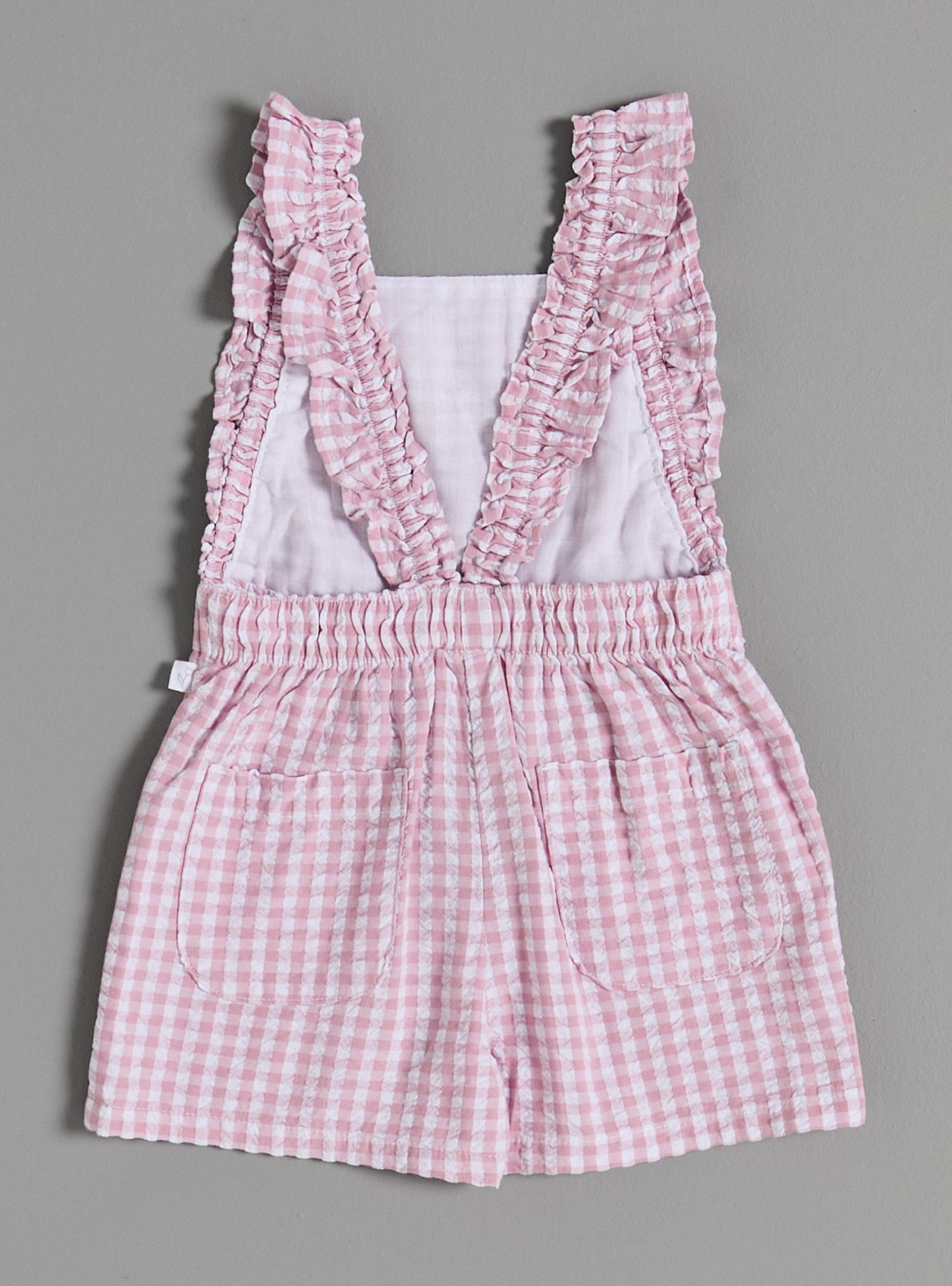 Vestido Cuadros Vichy con Tirantes Fruncidos-2