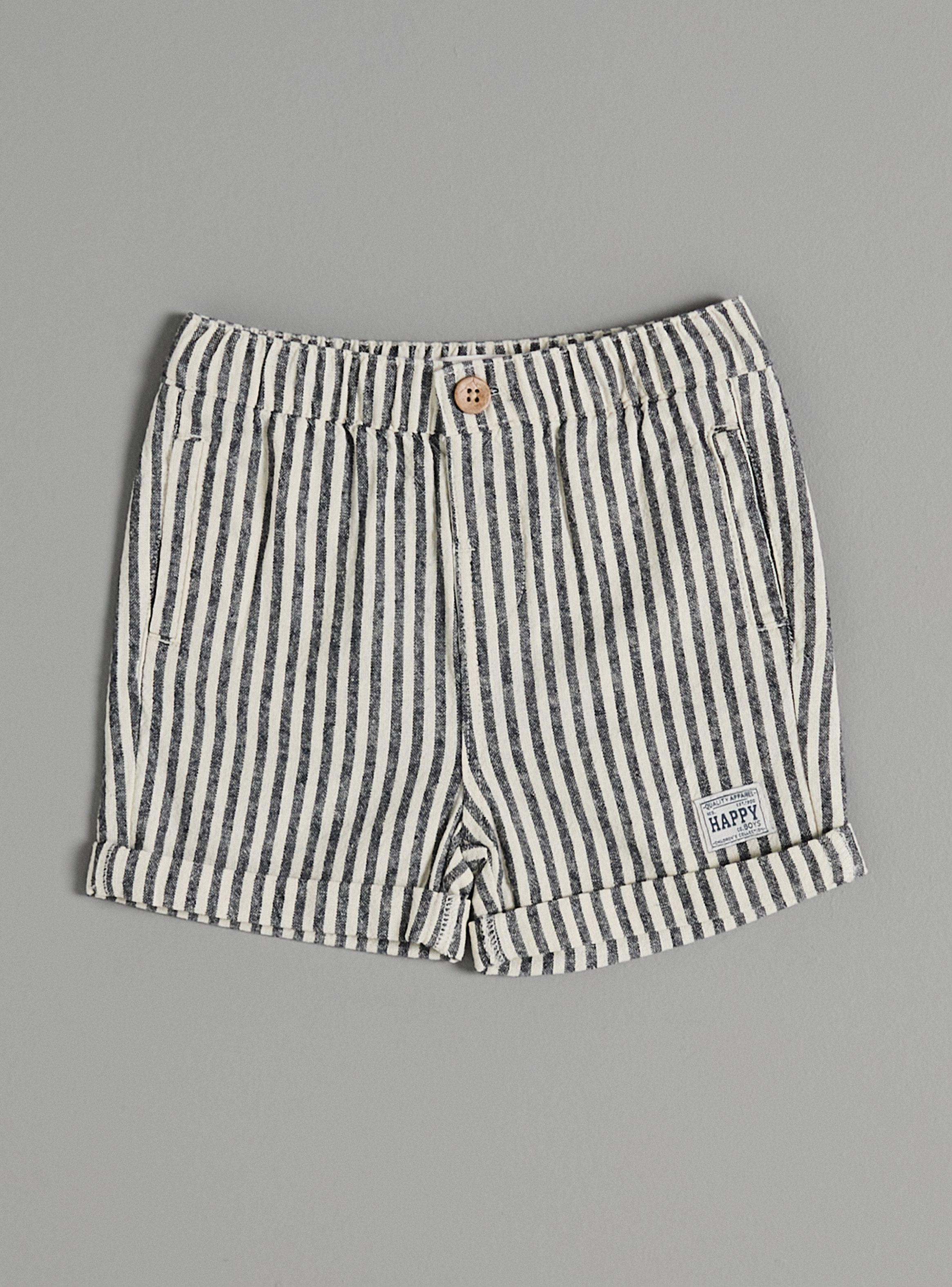 Short Rayas Verticales con Etiqueta Lateral Niño-1