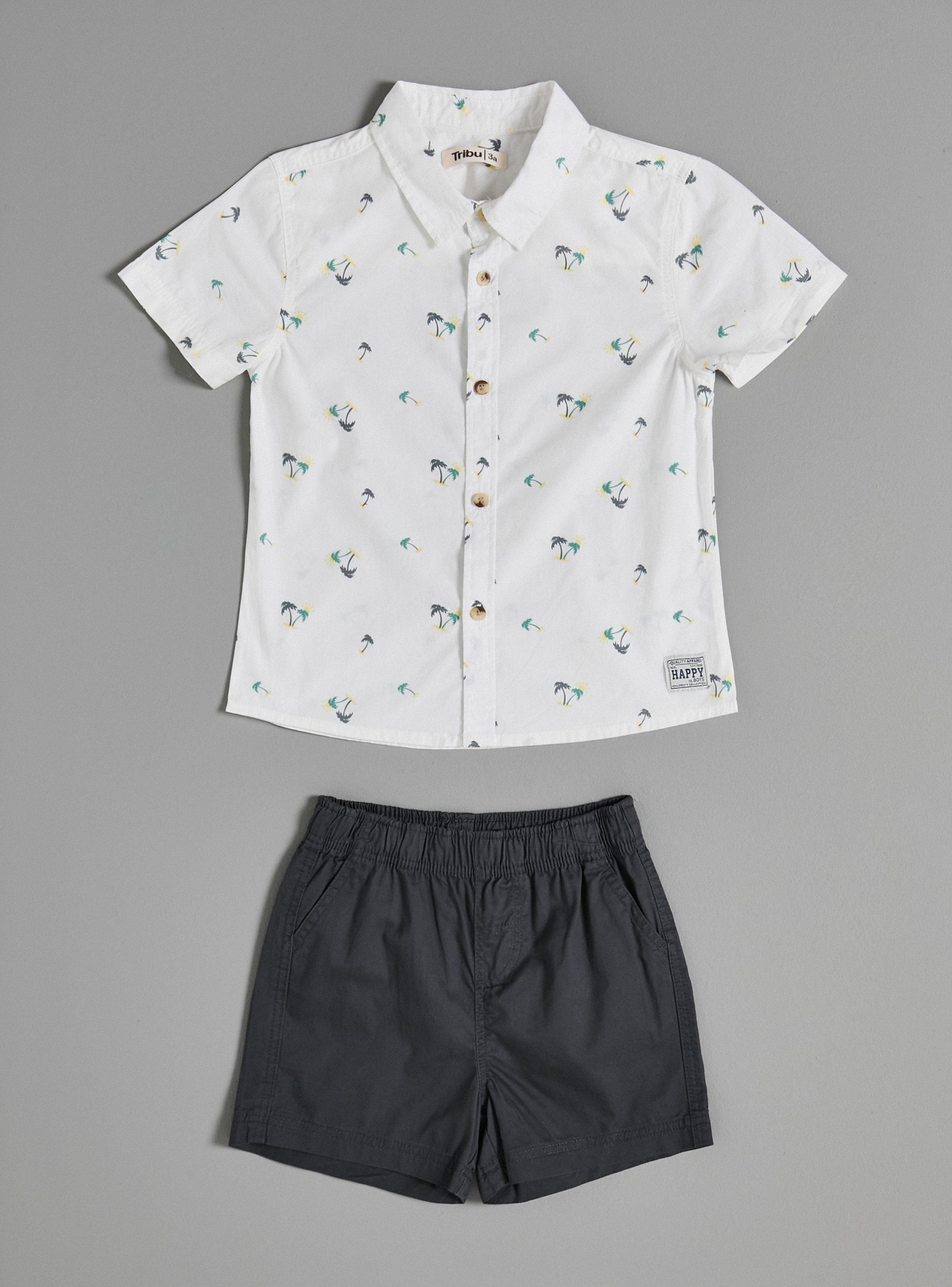 Conjunto Camisa Estampada y Short Liso-1