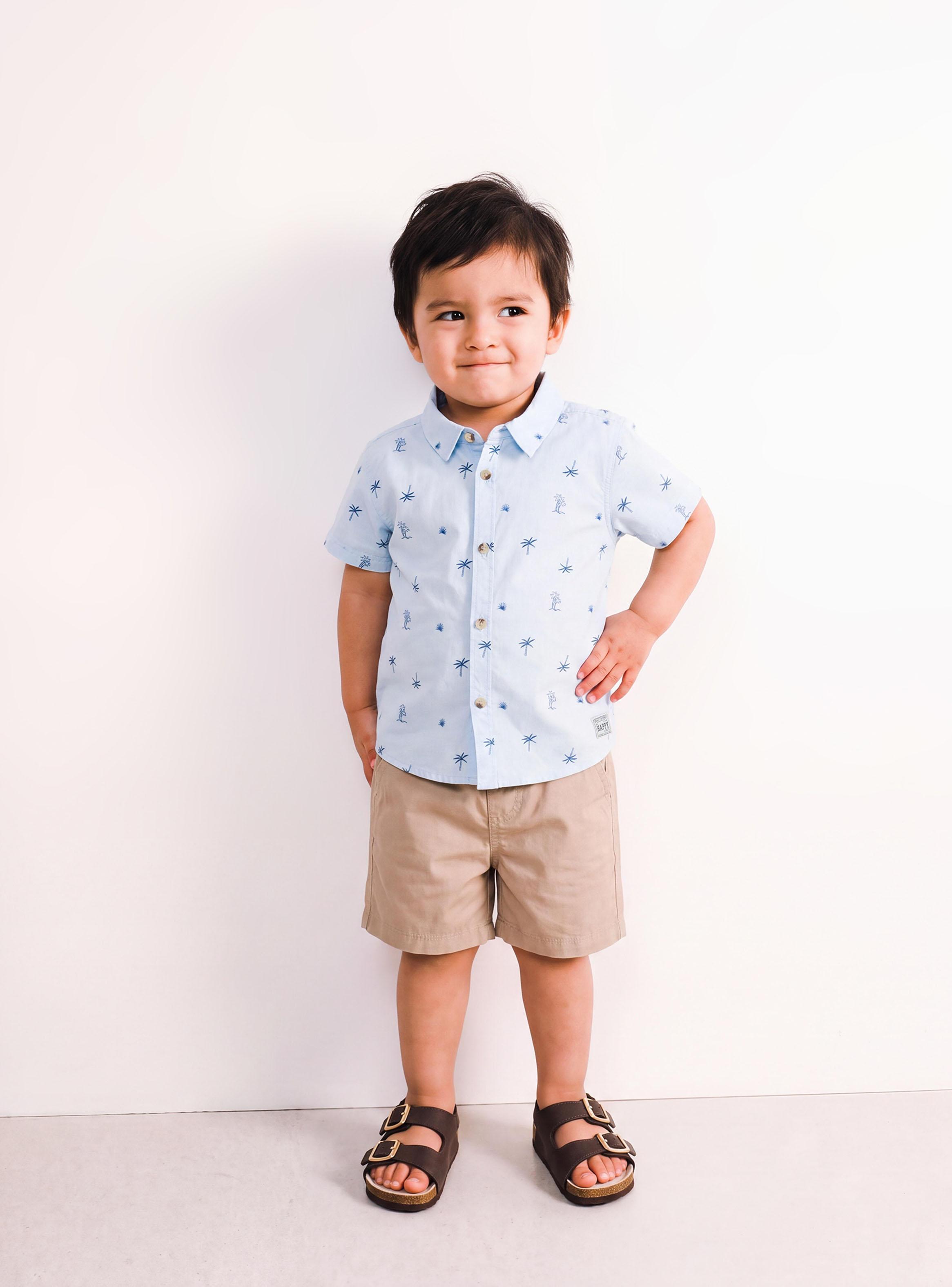 Conjunto Camisa Estampada y Short Liso-0