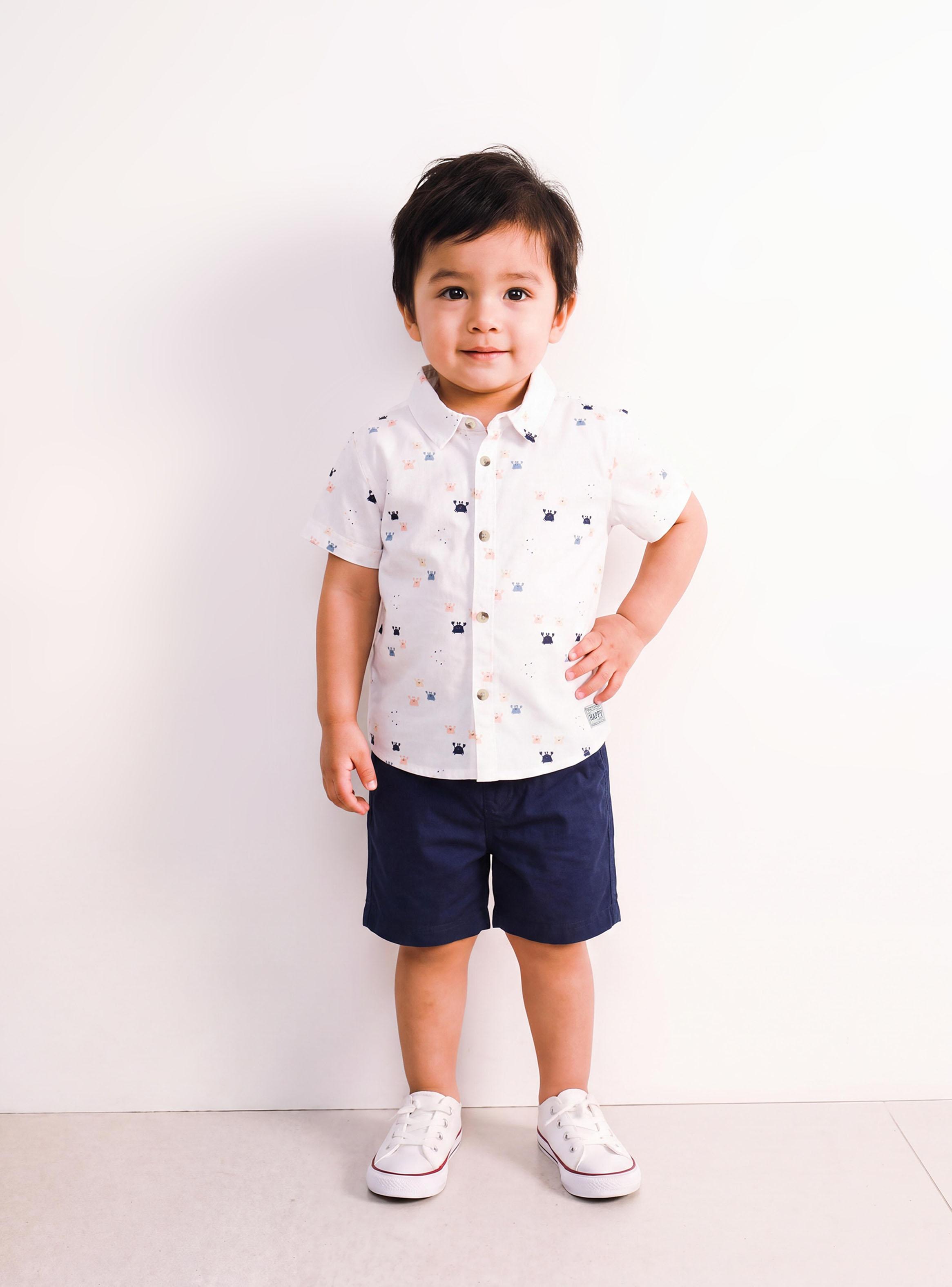 Conjunto Camisa Estampada y Short Liso-0