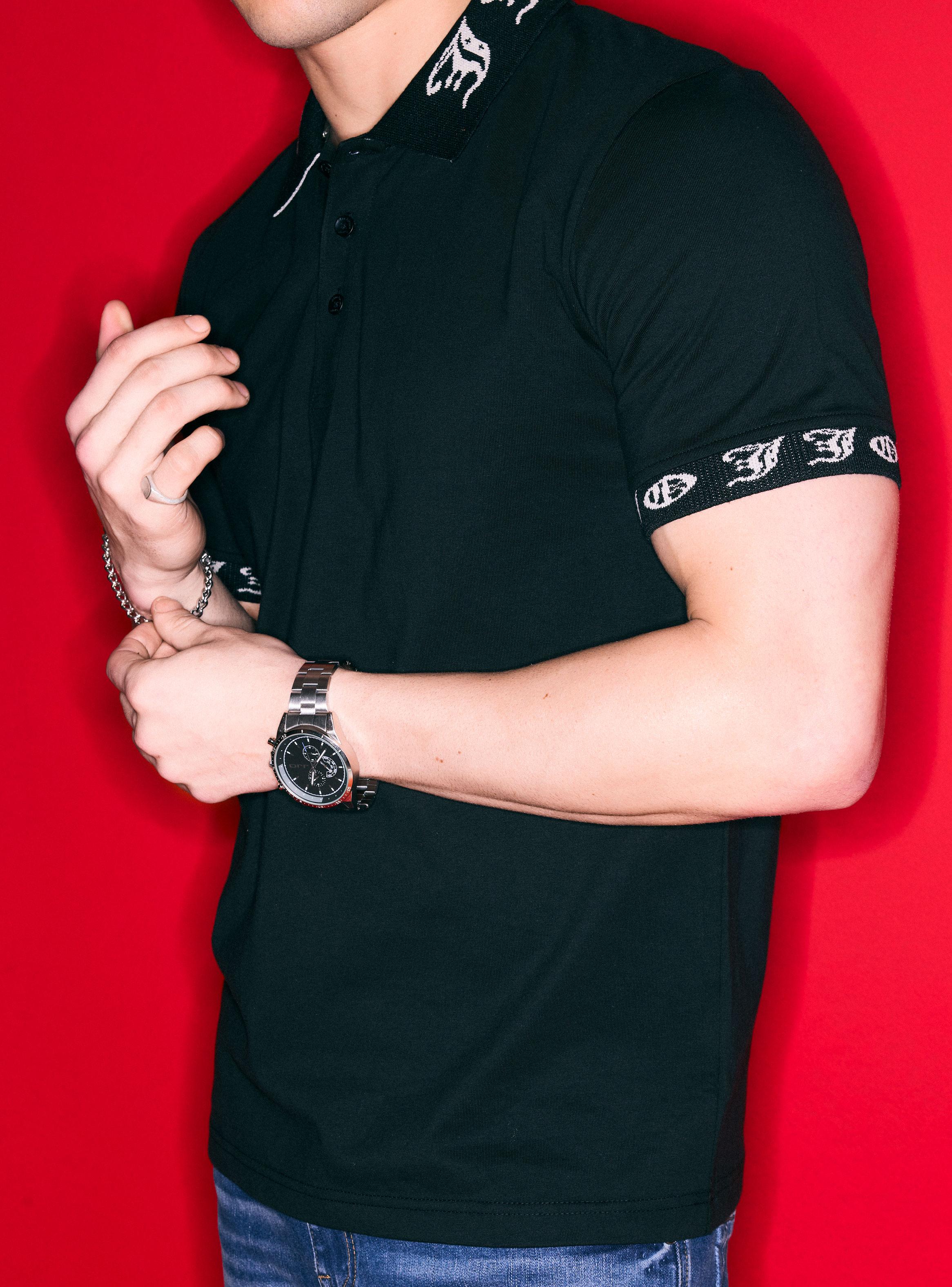 Polera Polo con Cuello y Mangas con Logo​-3