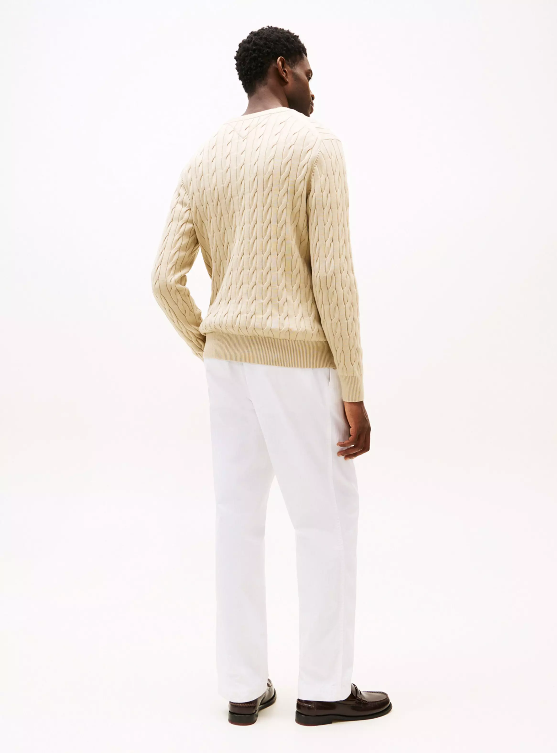 Sweater Textura Trenzado Cuello Redondo-2