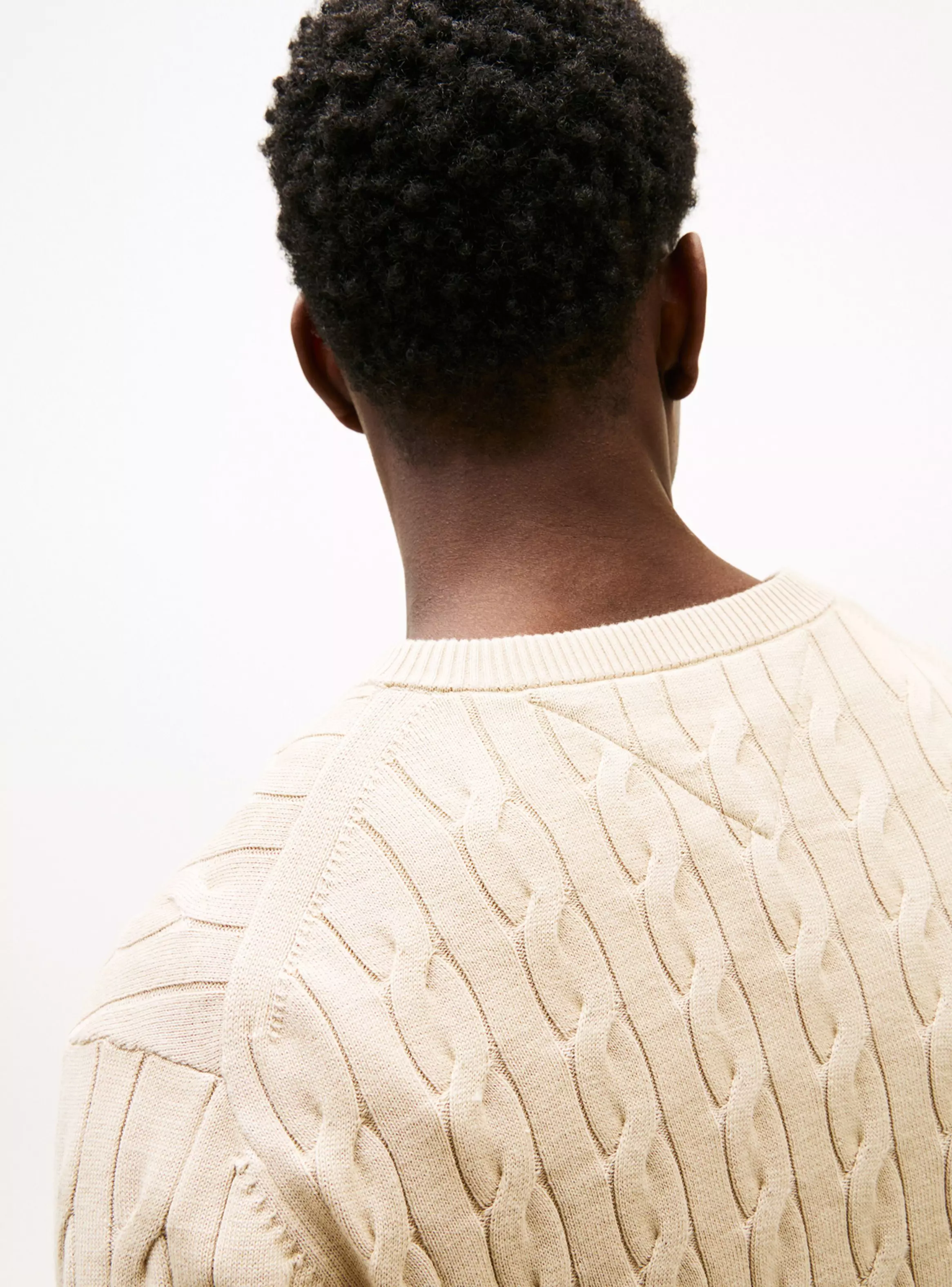 Sweater Textura Trenzado Cuello Redondo-3