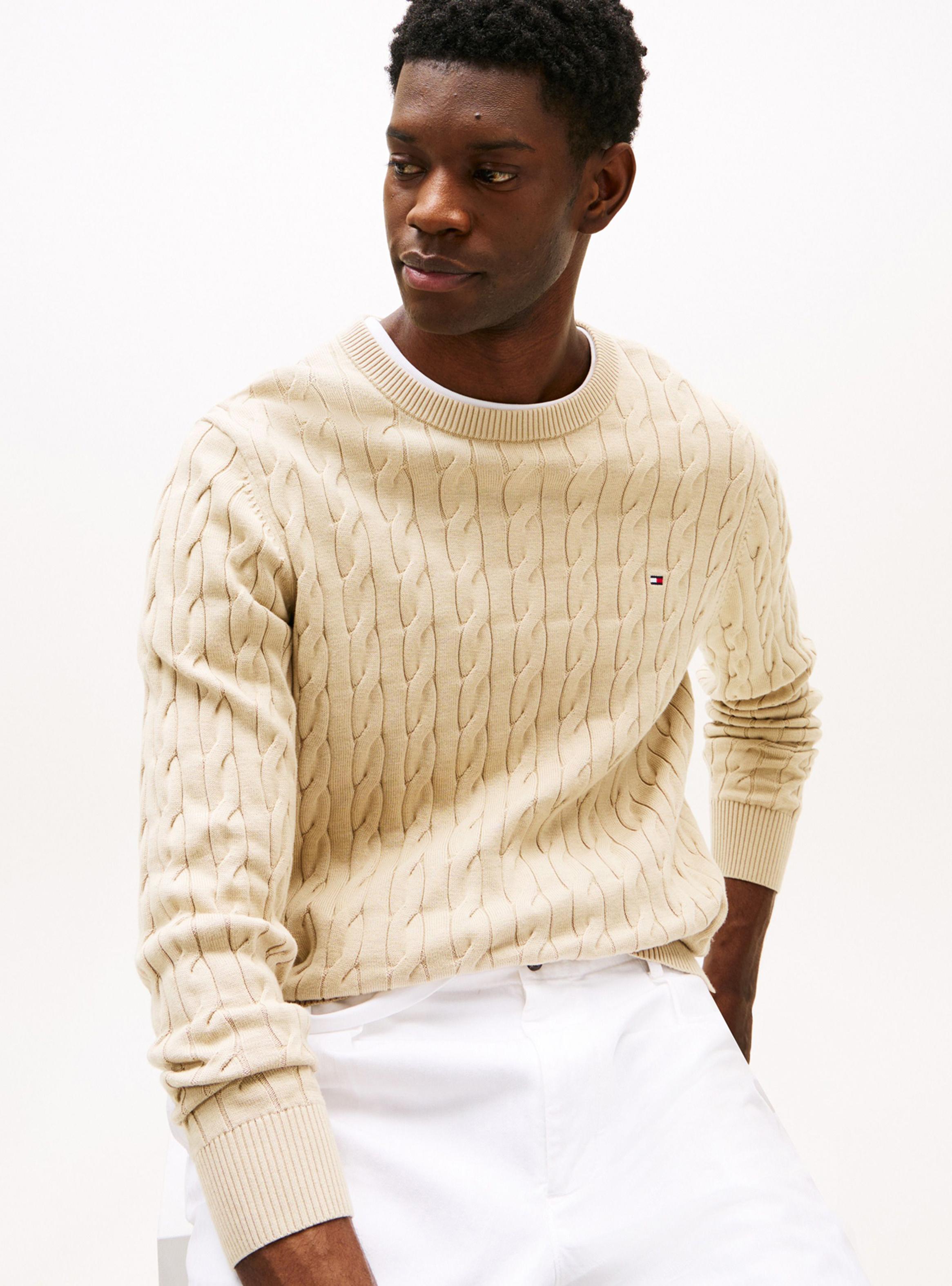Sweater Textura Trenzado Cuello Redondo-4