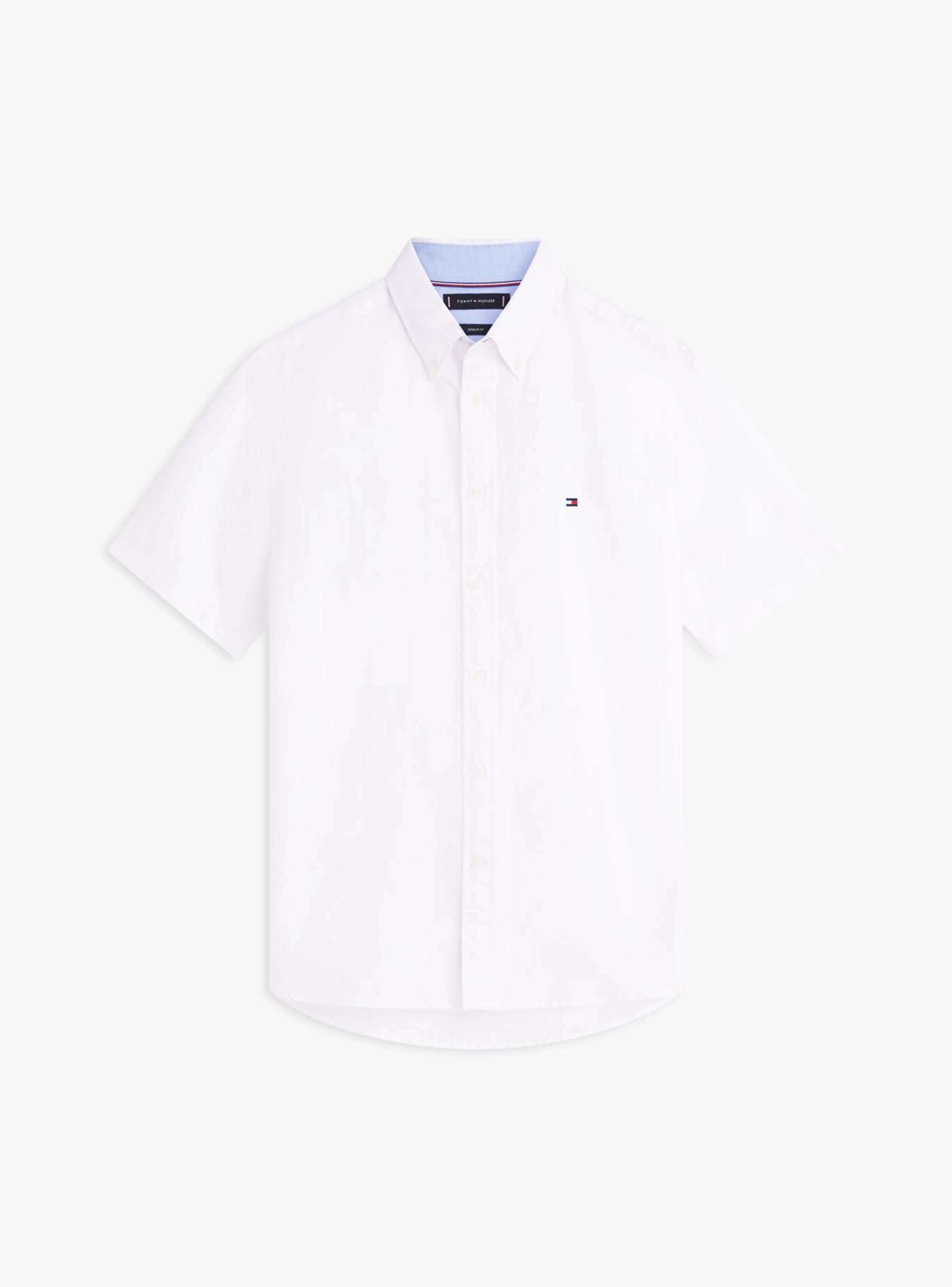 Camisa Manga Corta Lino Sólida-4