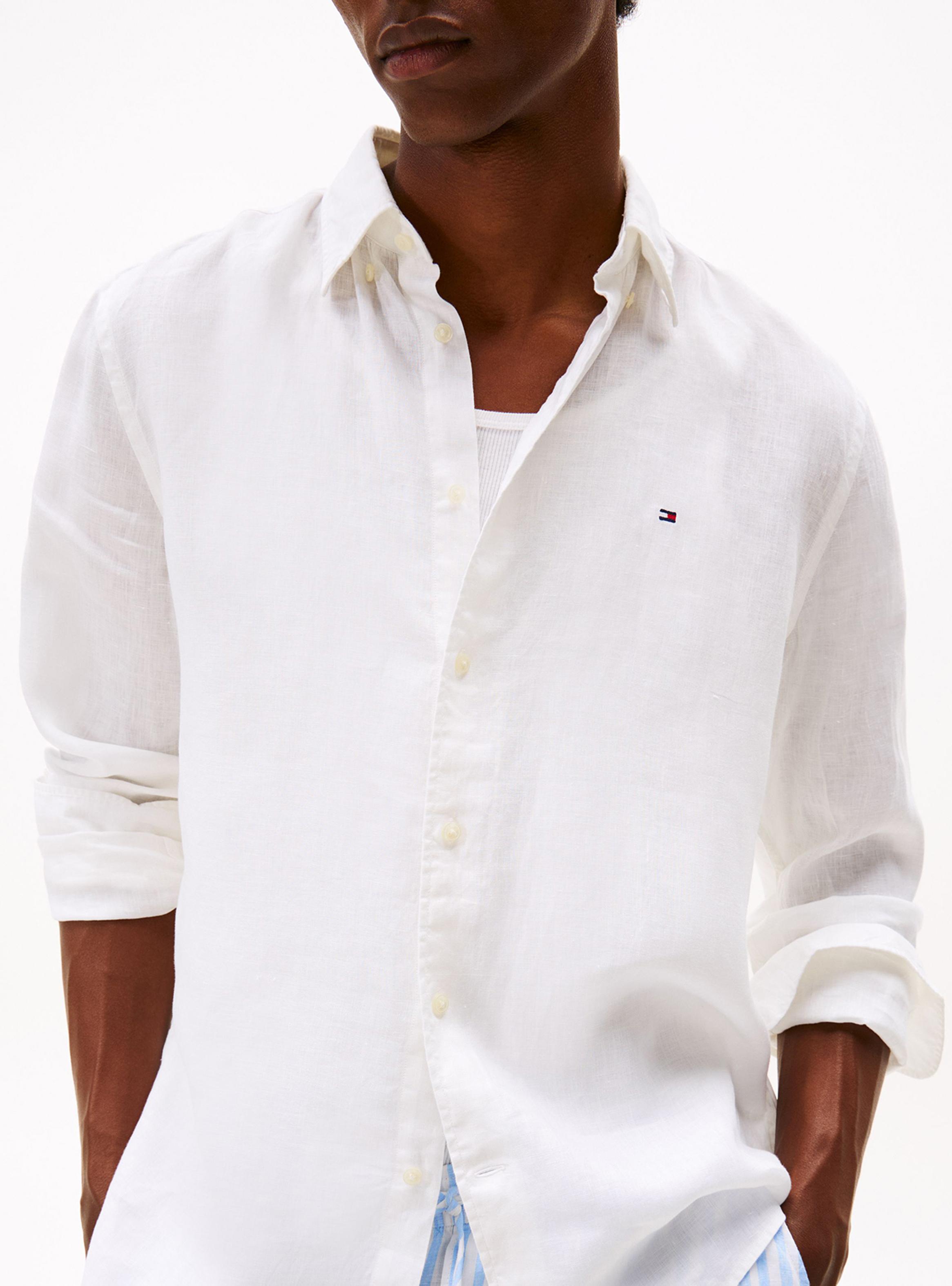 Camisa Manga Larga Lino Logo Bordado-4