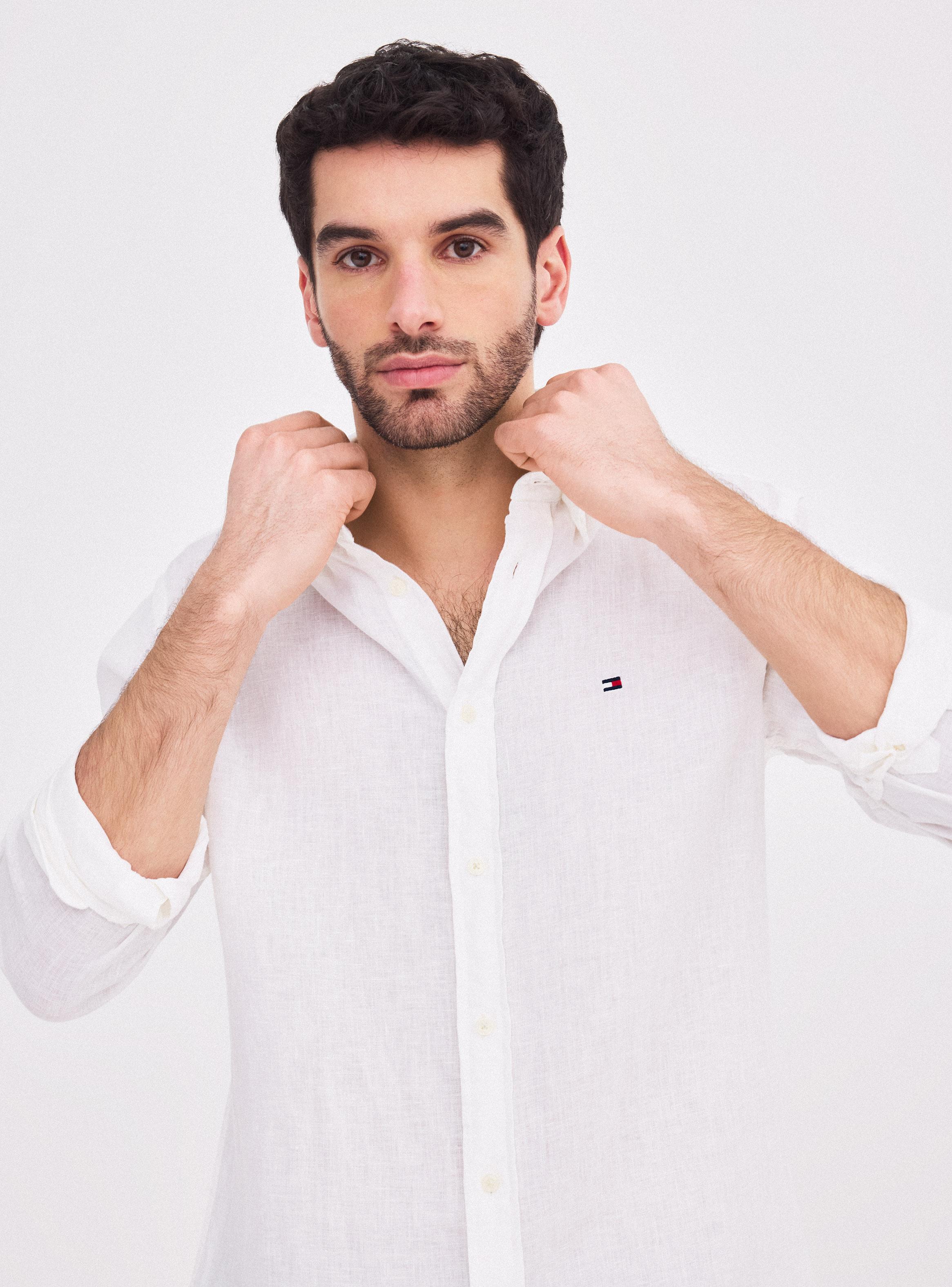 Camisa Manga Larga Lino Logo Bordado-2
