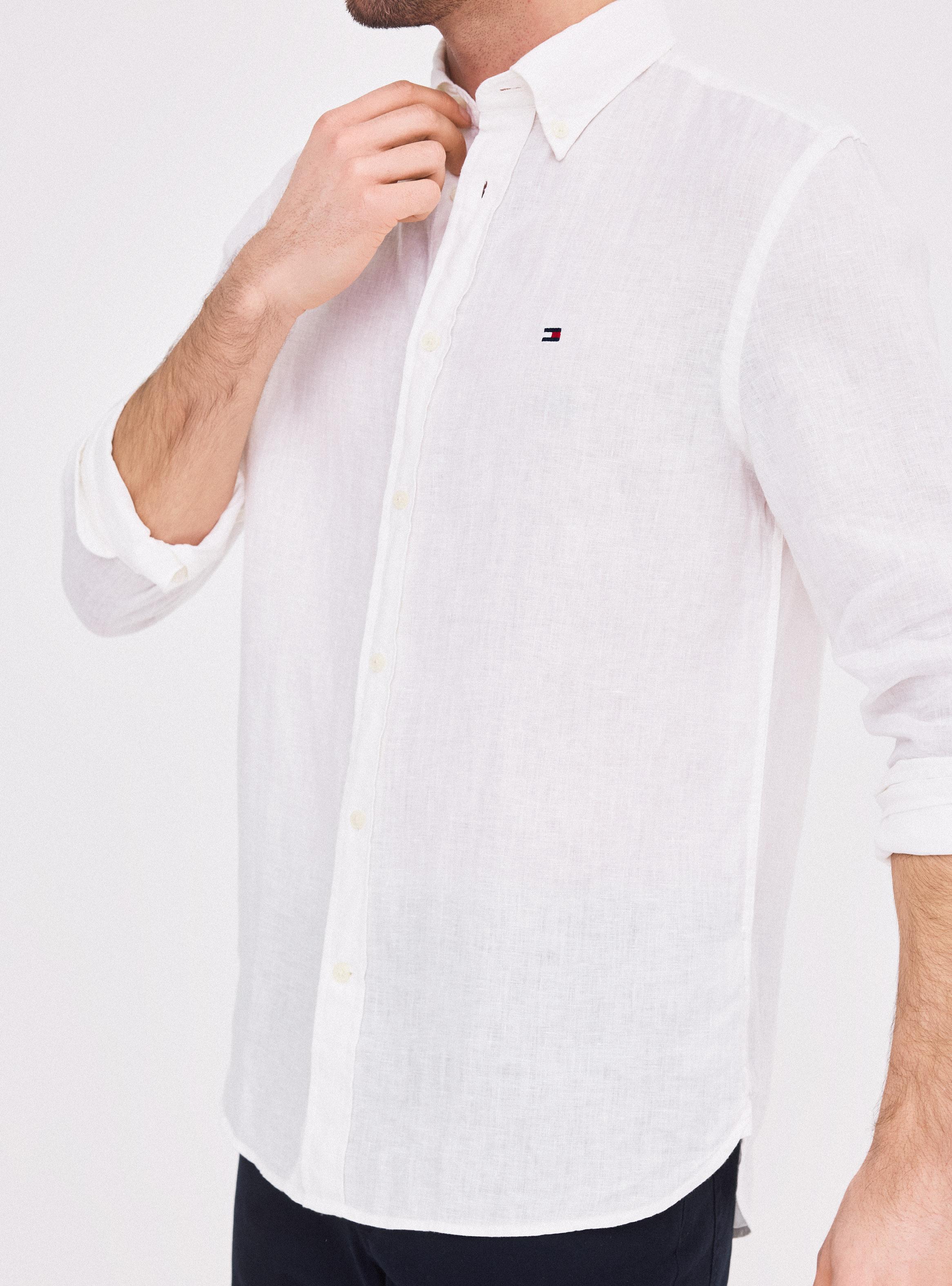 Camisa Manga Larga Lino Logo Bordado-3