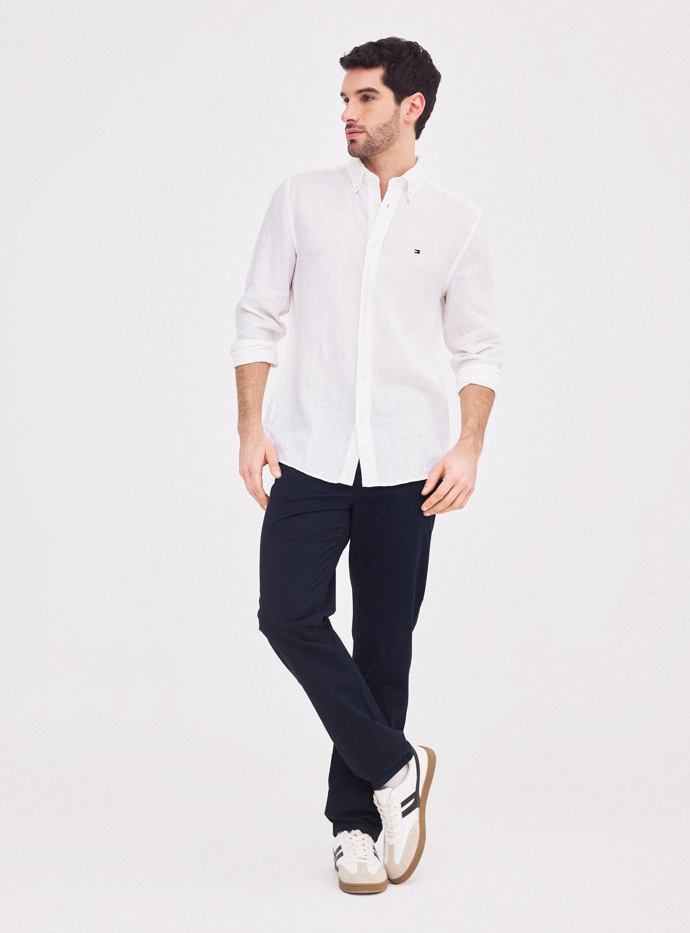 Camisa Manga Larga Lino Logo Bordado-4