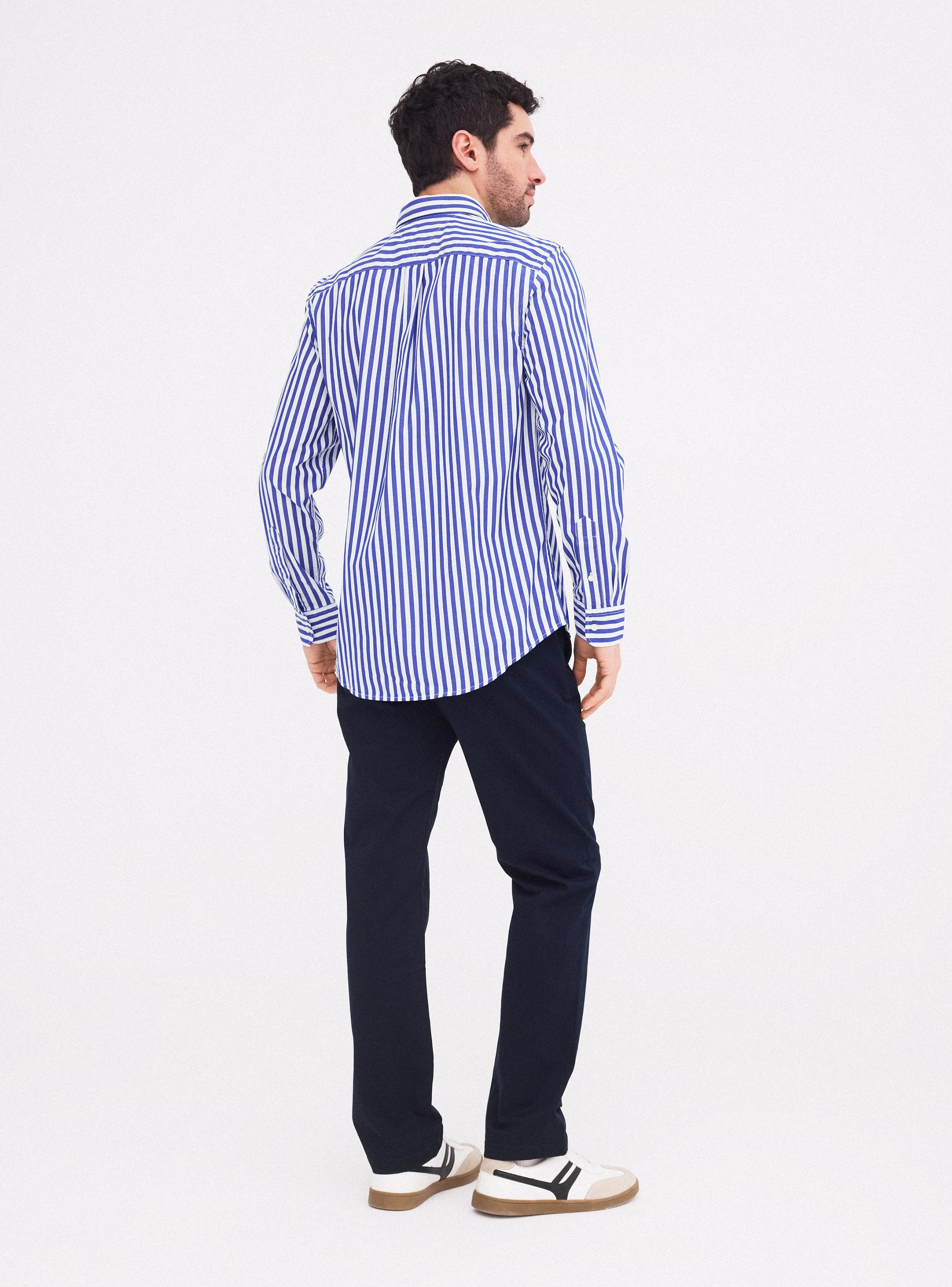 Camisa Manga Larga Print Lineas Logo Bordado-5
