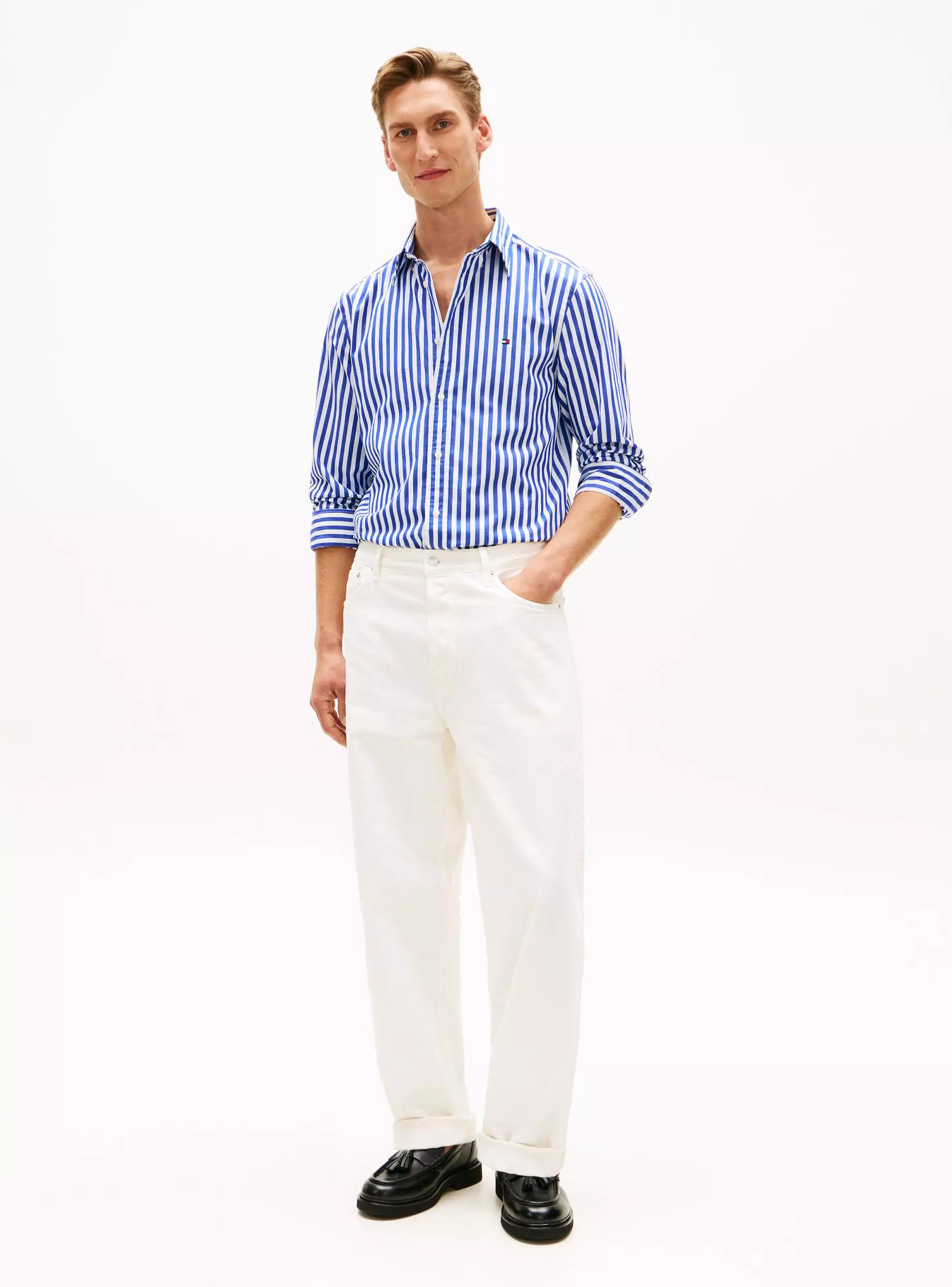 Camisa Manga Larga Print Lineas Logo Bordado-2