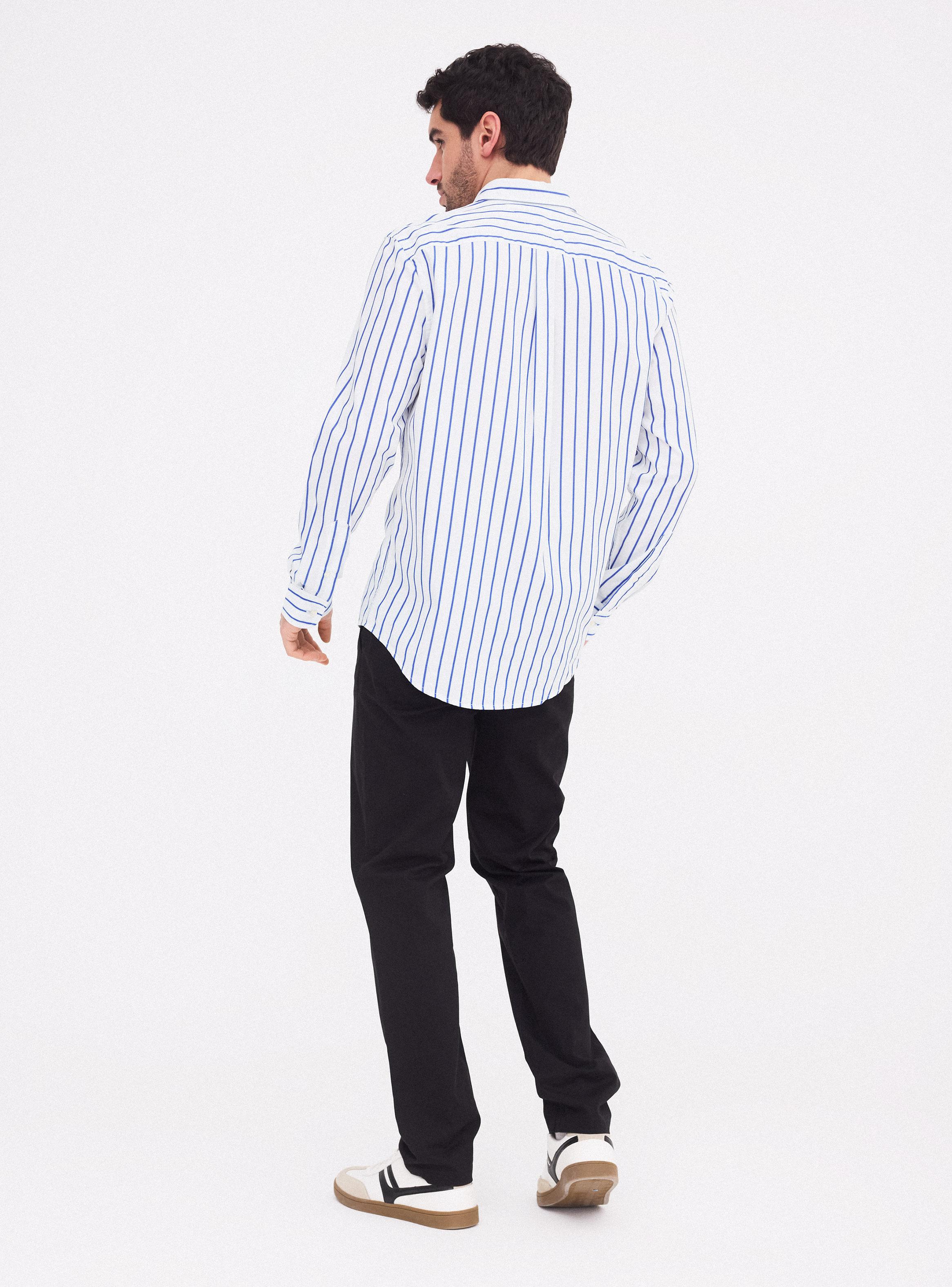 Camisa Manga Larga Print Lineas Algodón-5