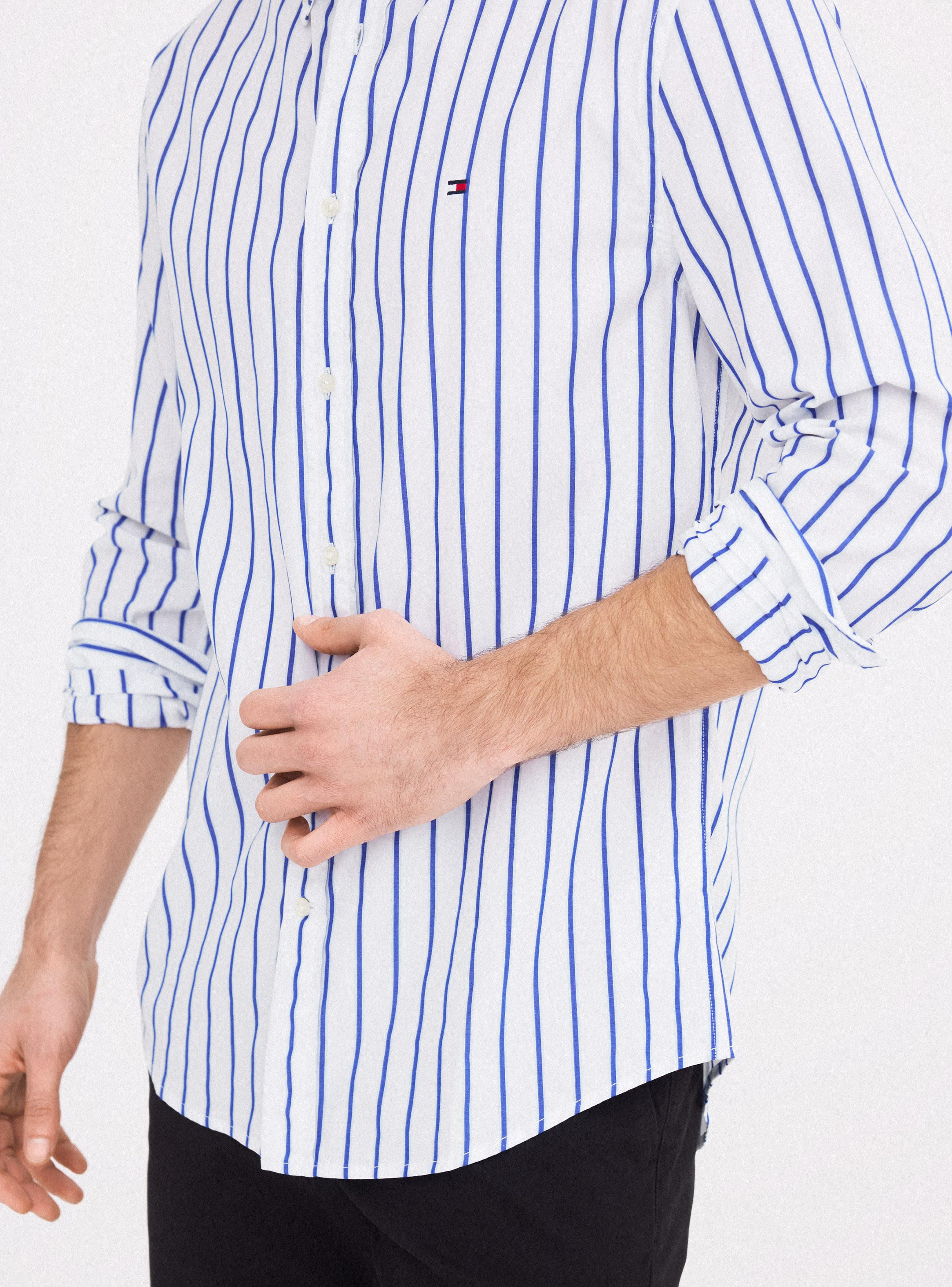 Camisa Manga Larga Print Líneas Algodón-3
