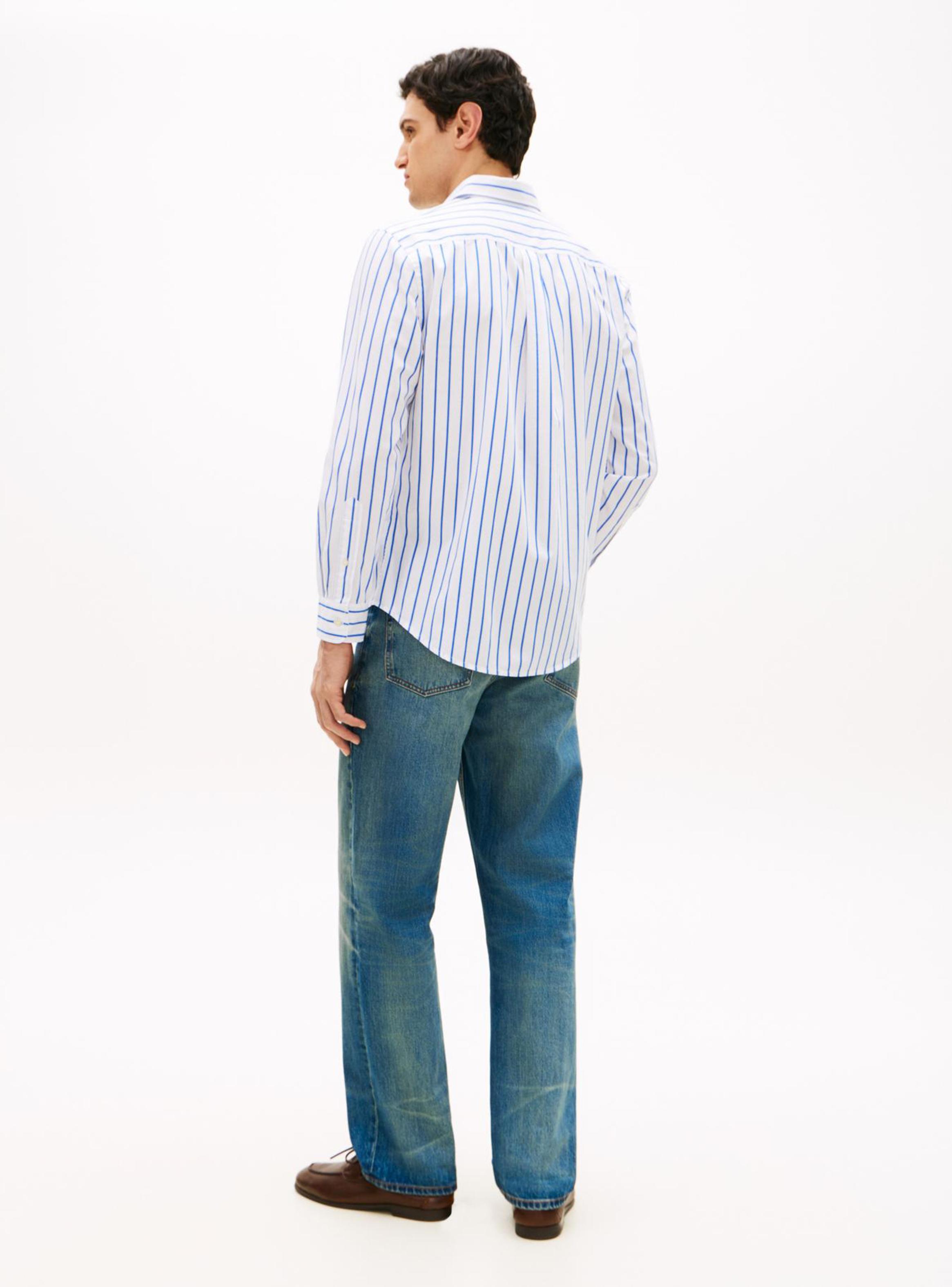 Camisa Manga Larga Print Lineas Algodón-3