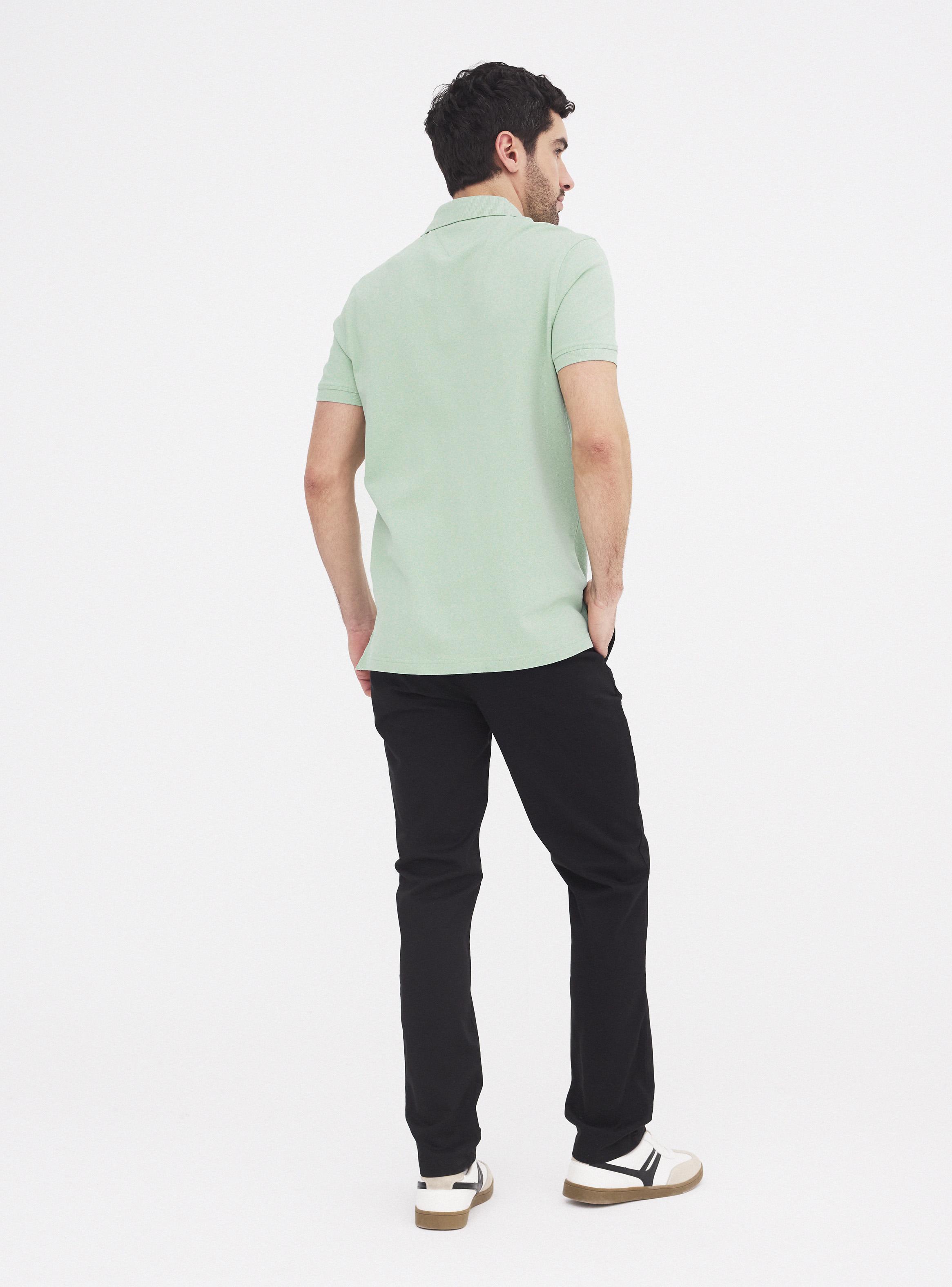 Polera Piqué Sólida Cuello Polo Casual-5