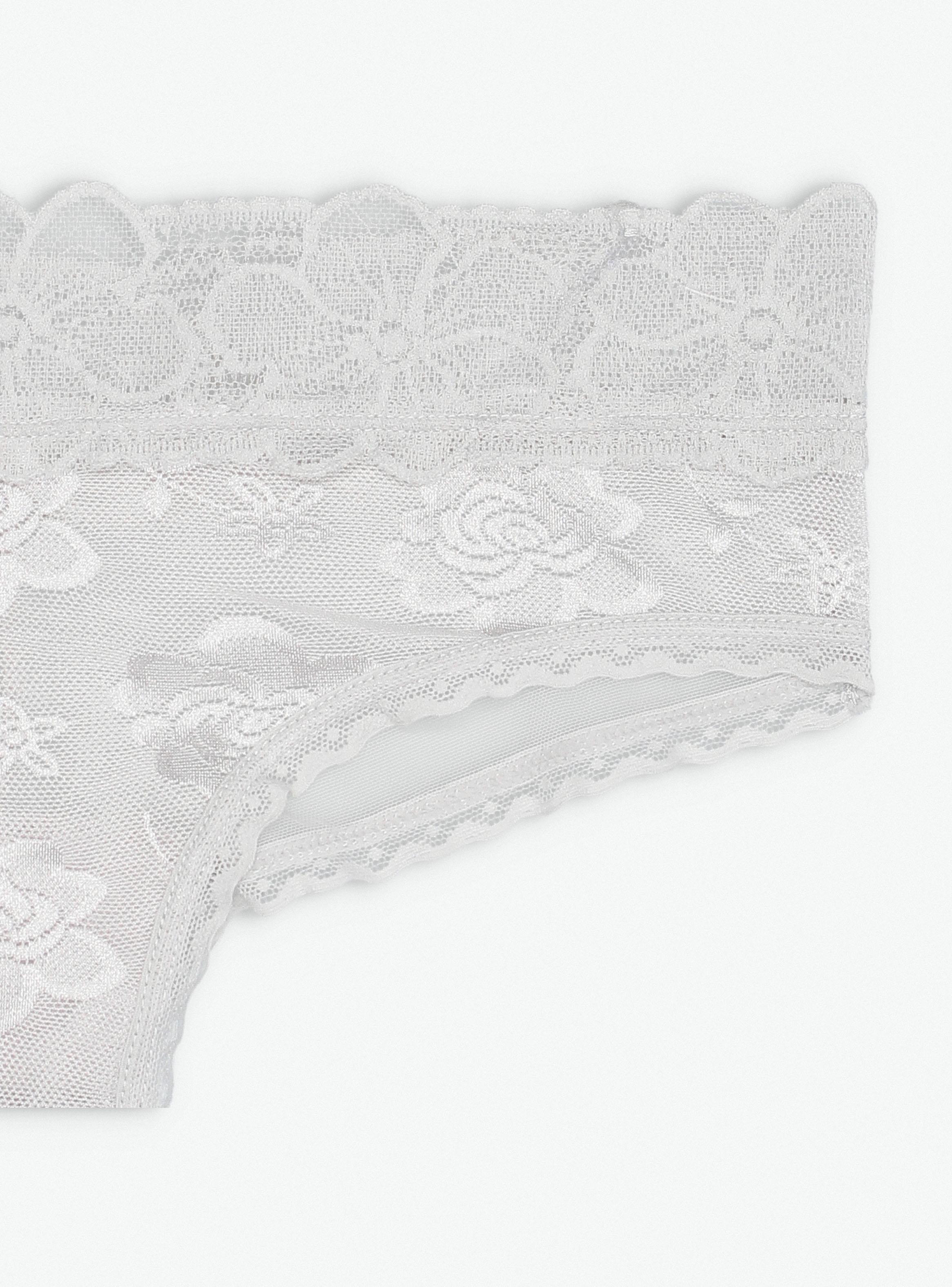 Calzón Bikini Tejido Encaje Diseño Flores-2
