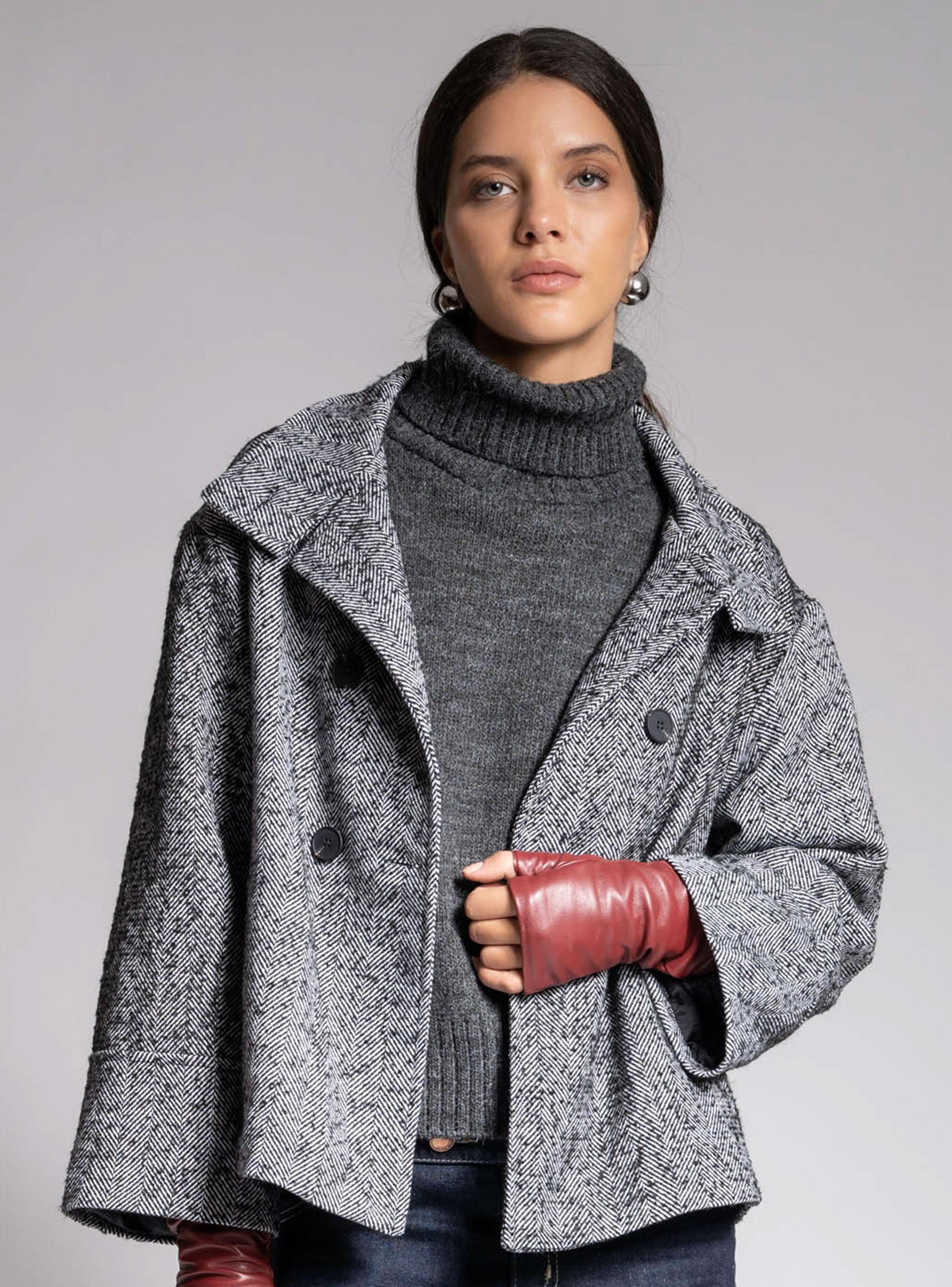 Chaqueta Corta Cuello Funnel Hecho en Italia-0