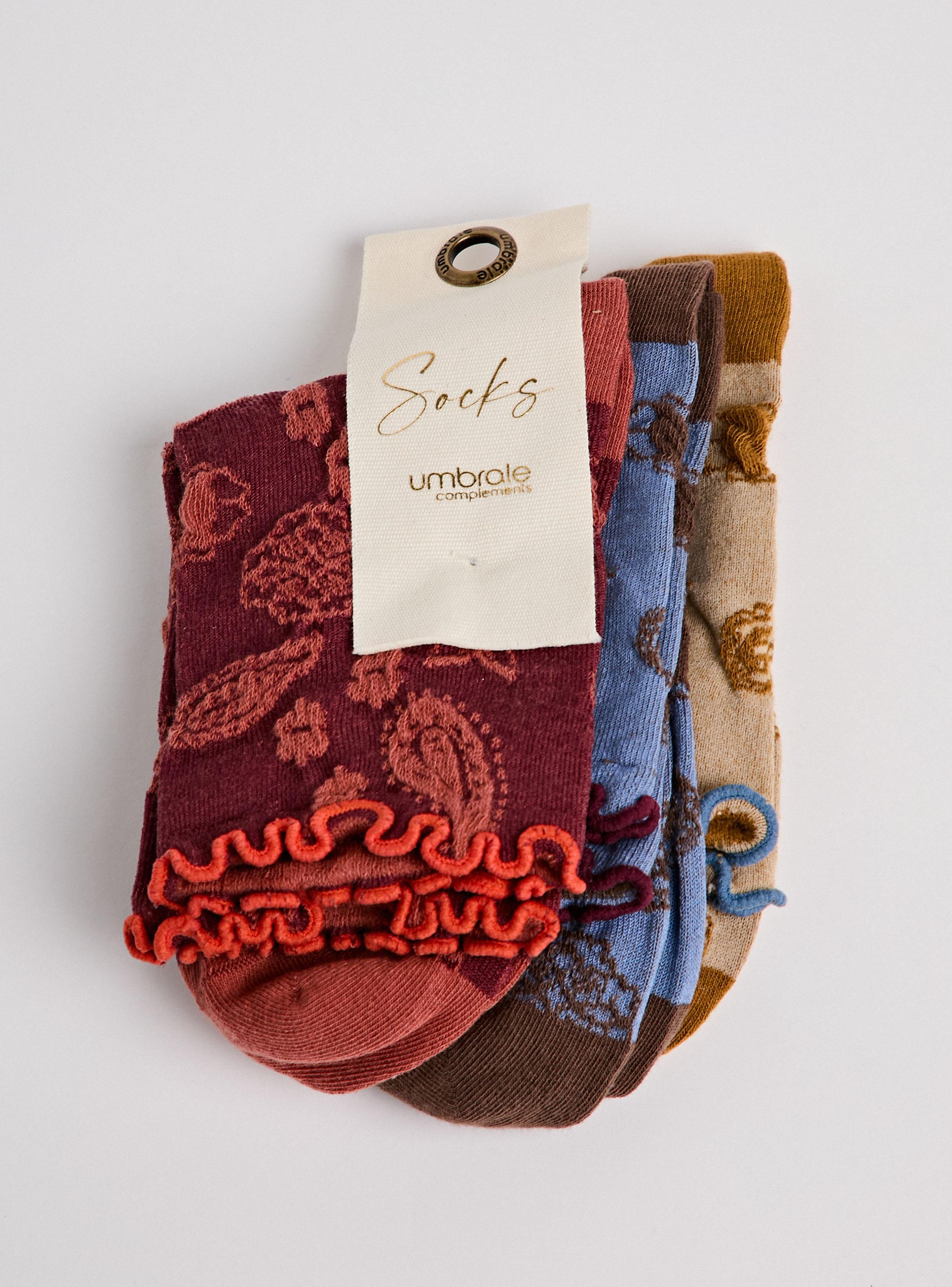 Pack 3 Calcetín Diseño Paisley Floral-4