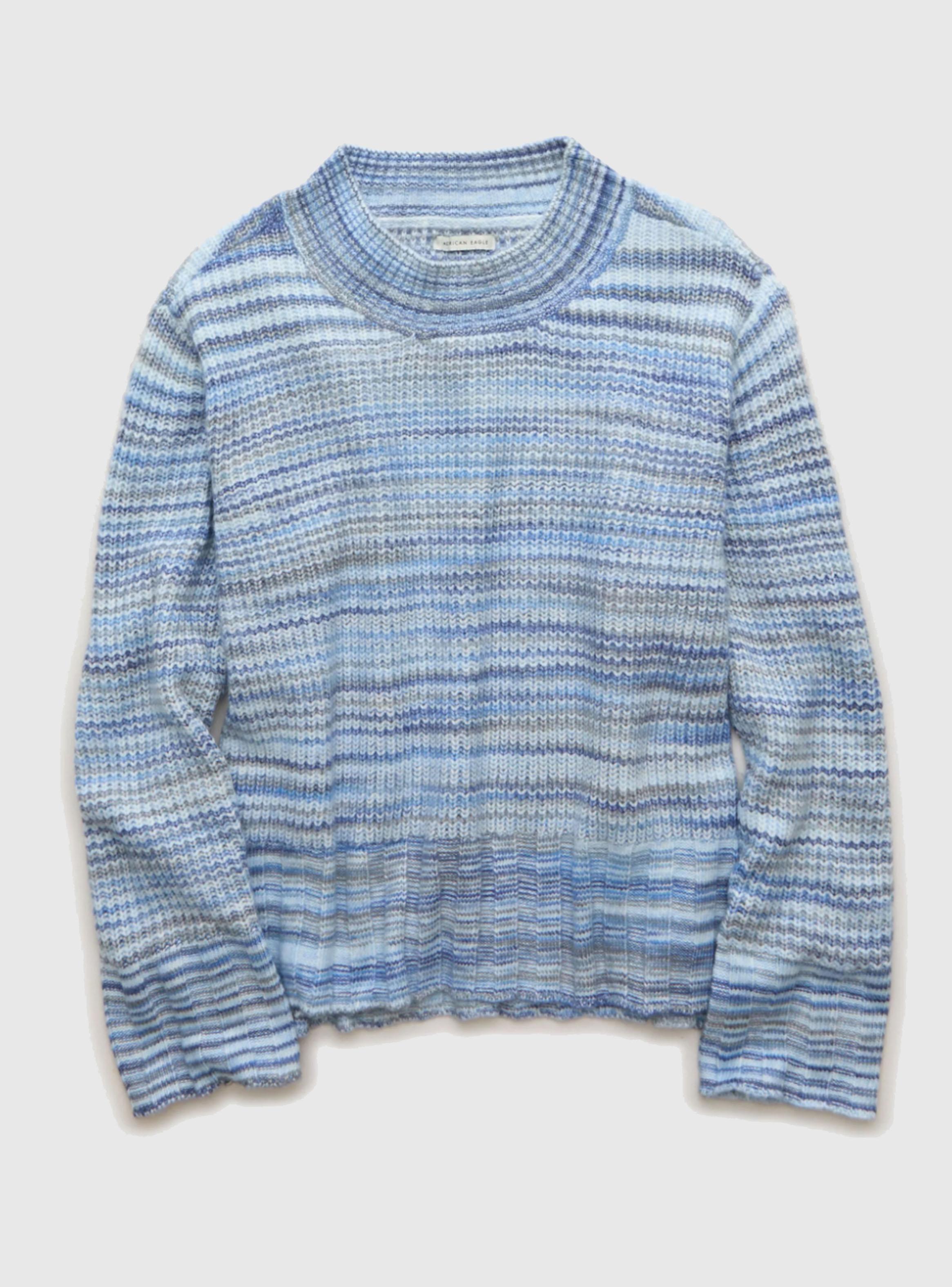 Sweater AE rayado cuello redondo-3