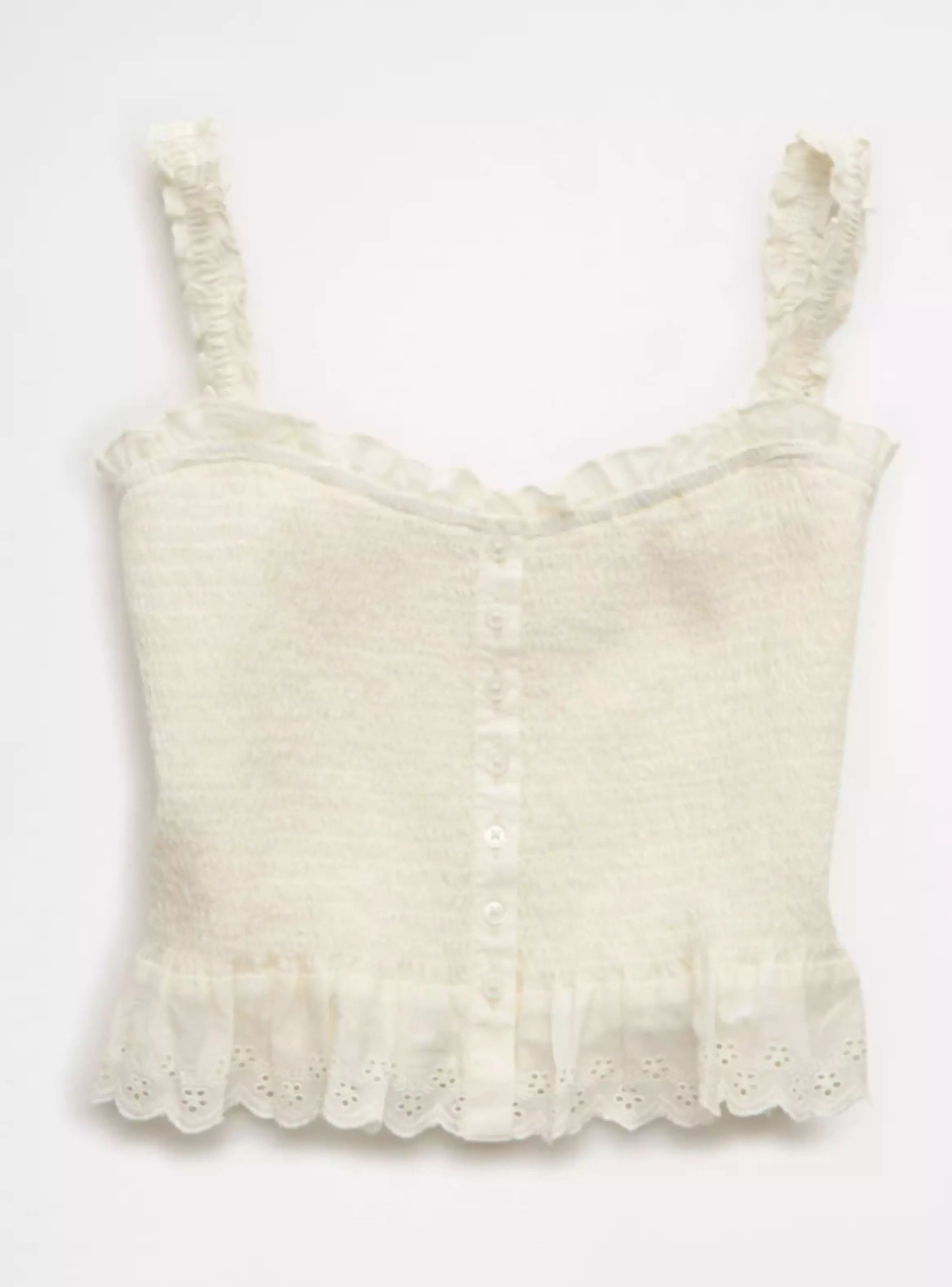 Blusa abotonada con bordado con nido de abeja AE-3
