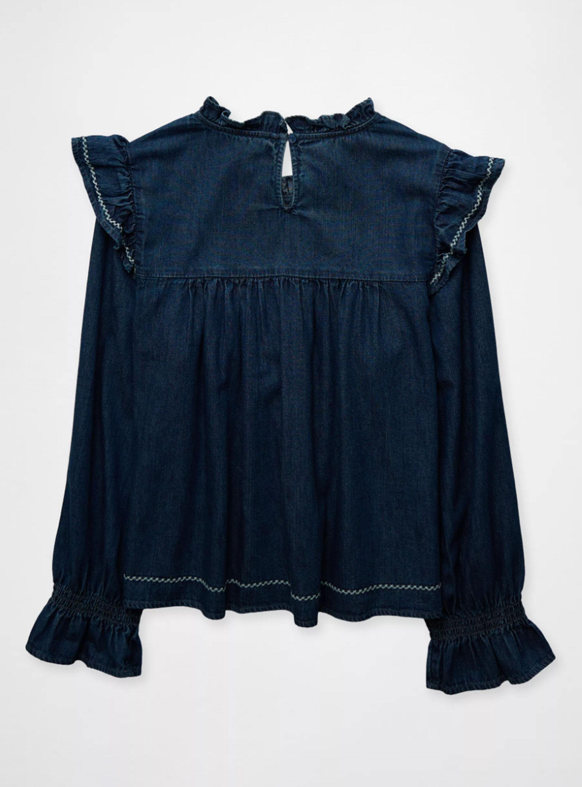 Blusa AE Manga Larga Vuelos de Denim-3