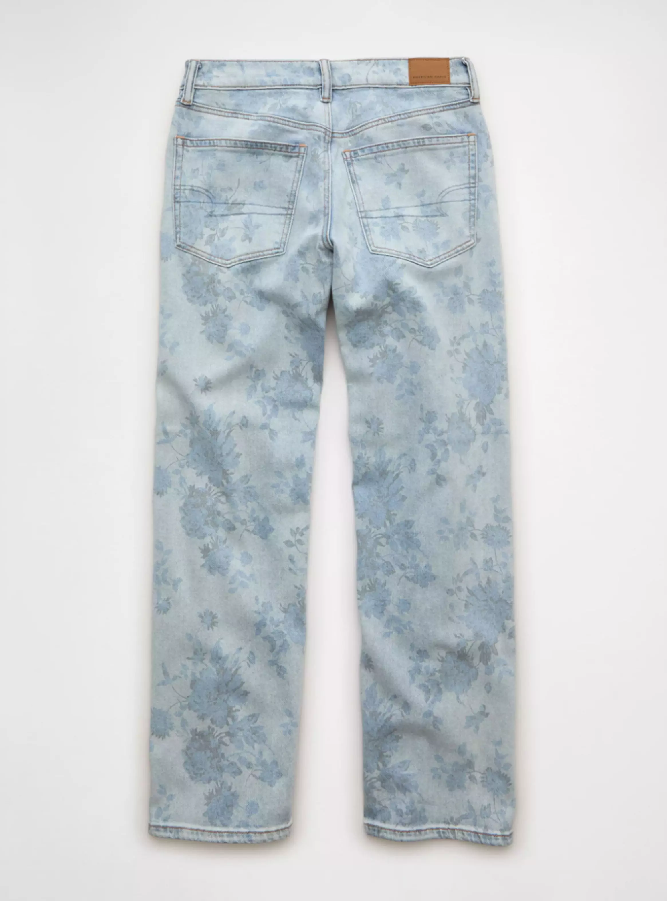 Jeans AE Low-Rise Stretch Straight Holgado con Estampado Floral-4