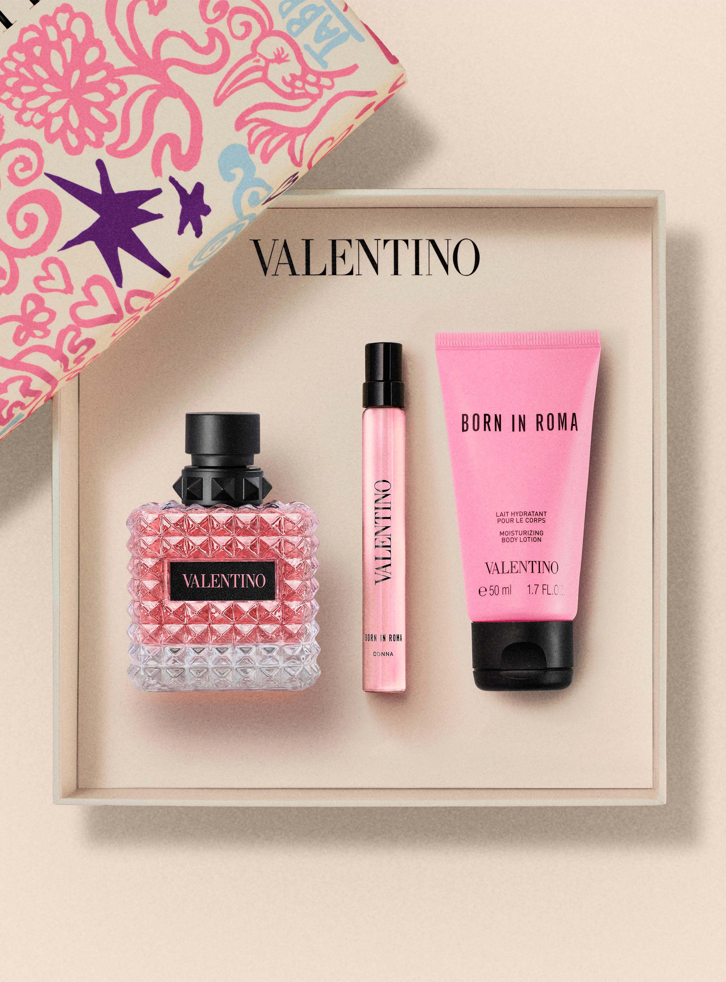 Set Perfume Born in Roma Donna EDP Mujer 100ml + Body Loation 50ml + 10ml Valentino-2