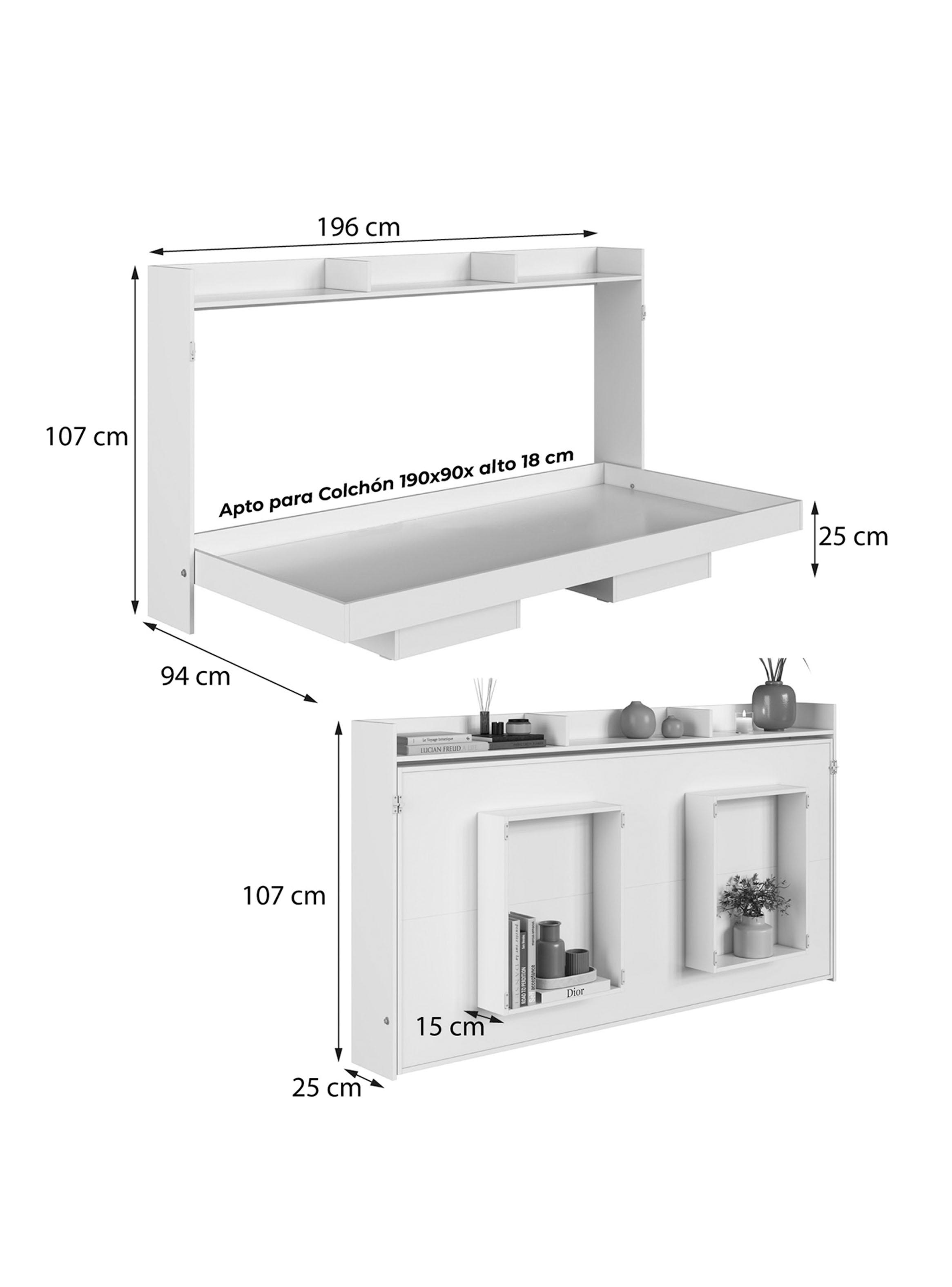 Cama Plegable Horizontal 1 Plaza Hanover-1