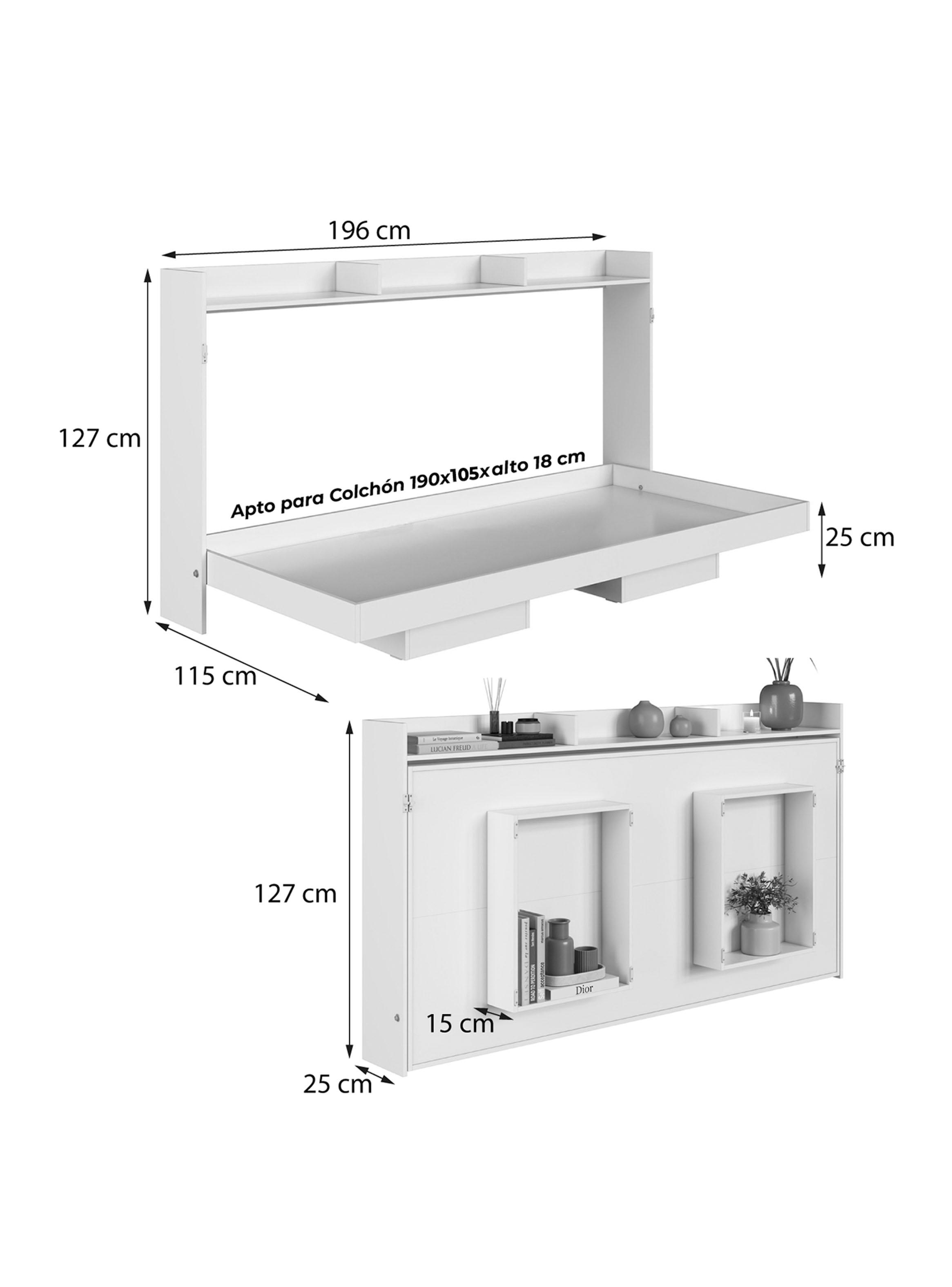 Cama Plegable Horizontal 1.5 Plazas Hanover-1