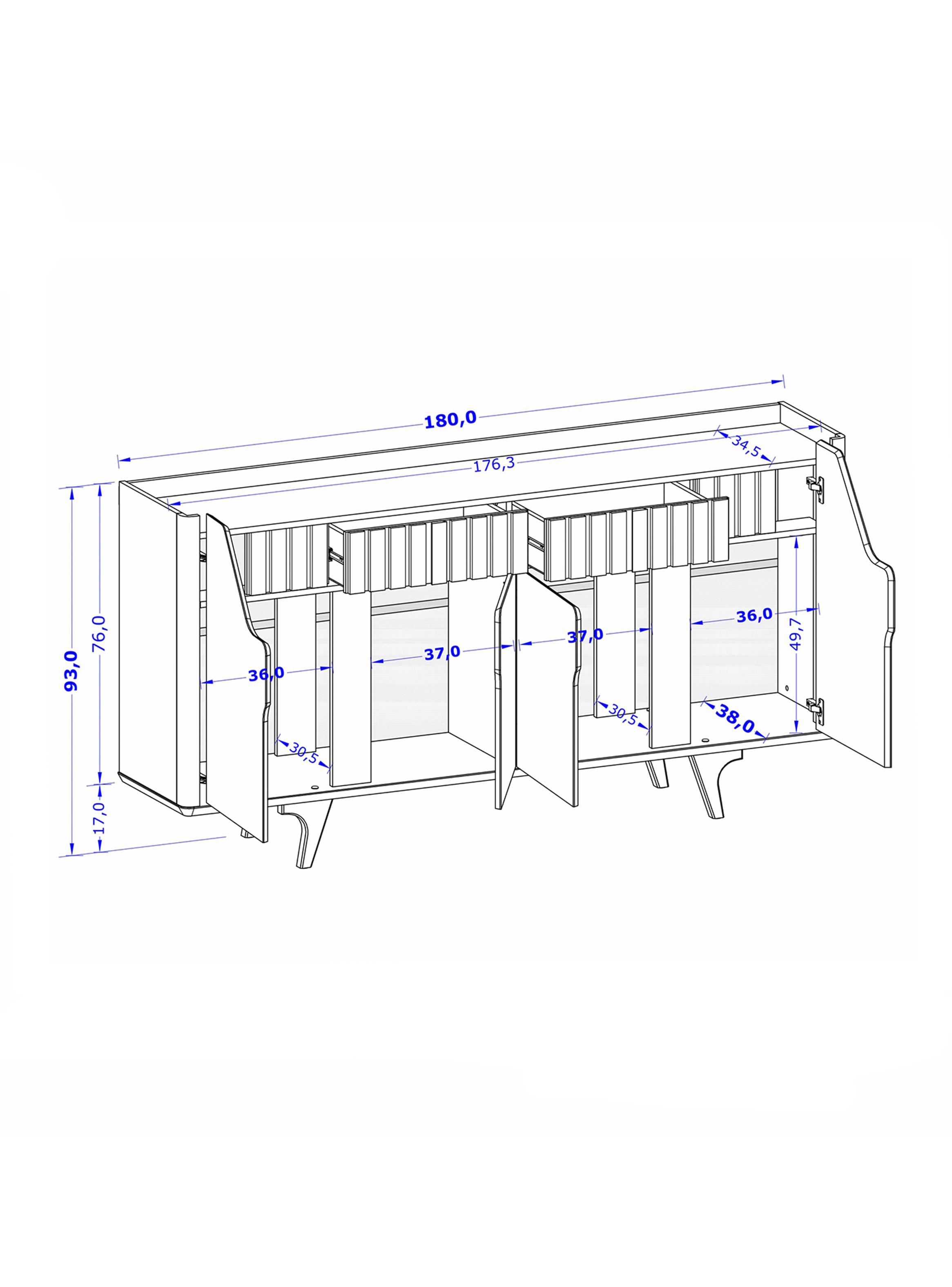 Aparador Buffet Danubio 4 Puertas-1
