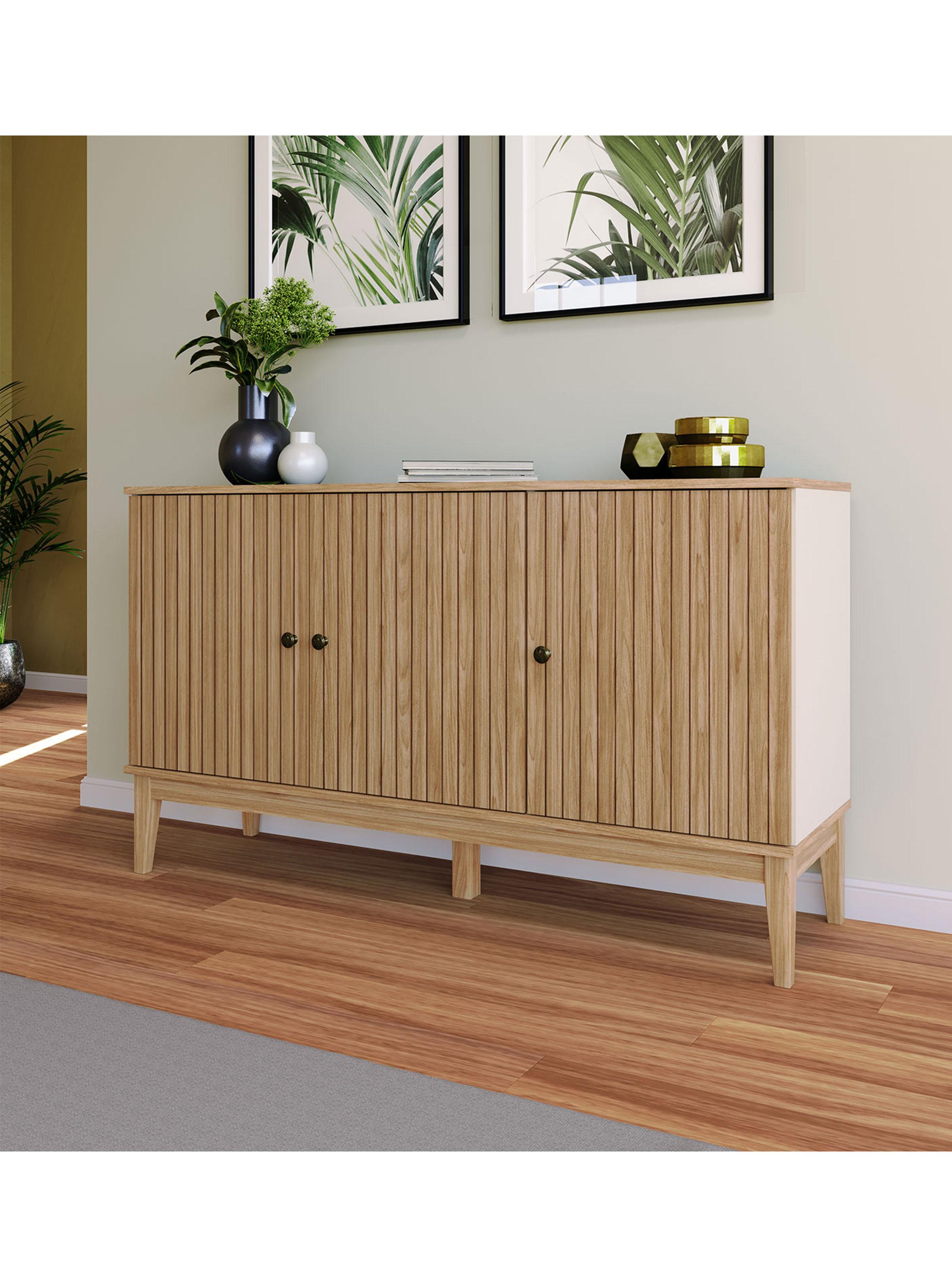 Aparador Buffet 3 Puertas Riscado Miel-2