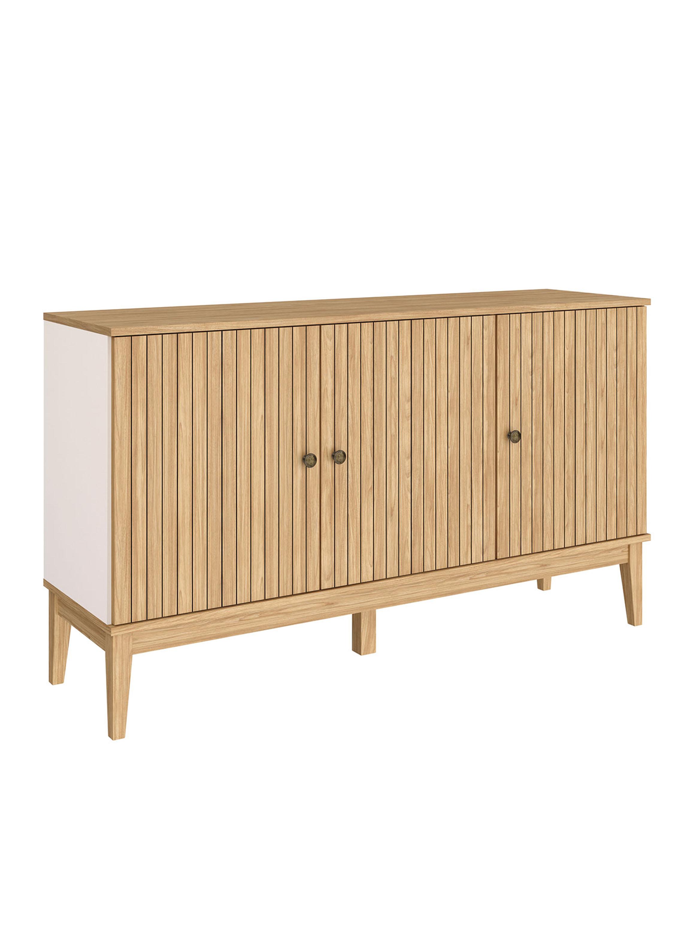 Aparador Buffet 3 Puertas Riscado Miel-0