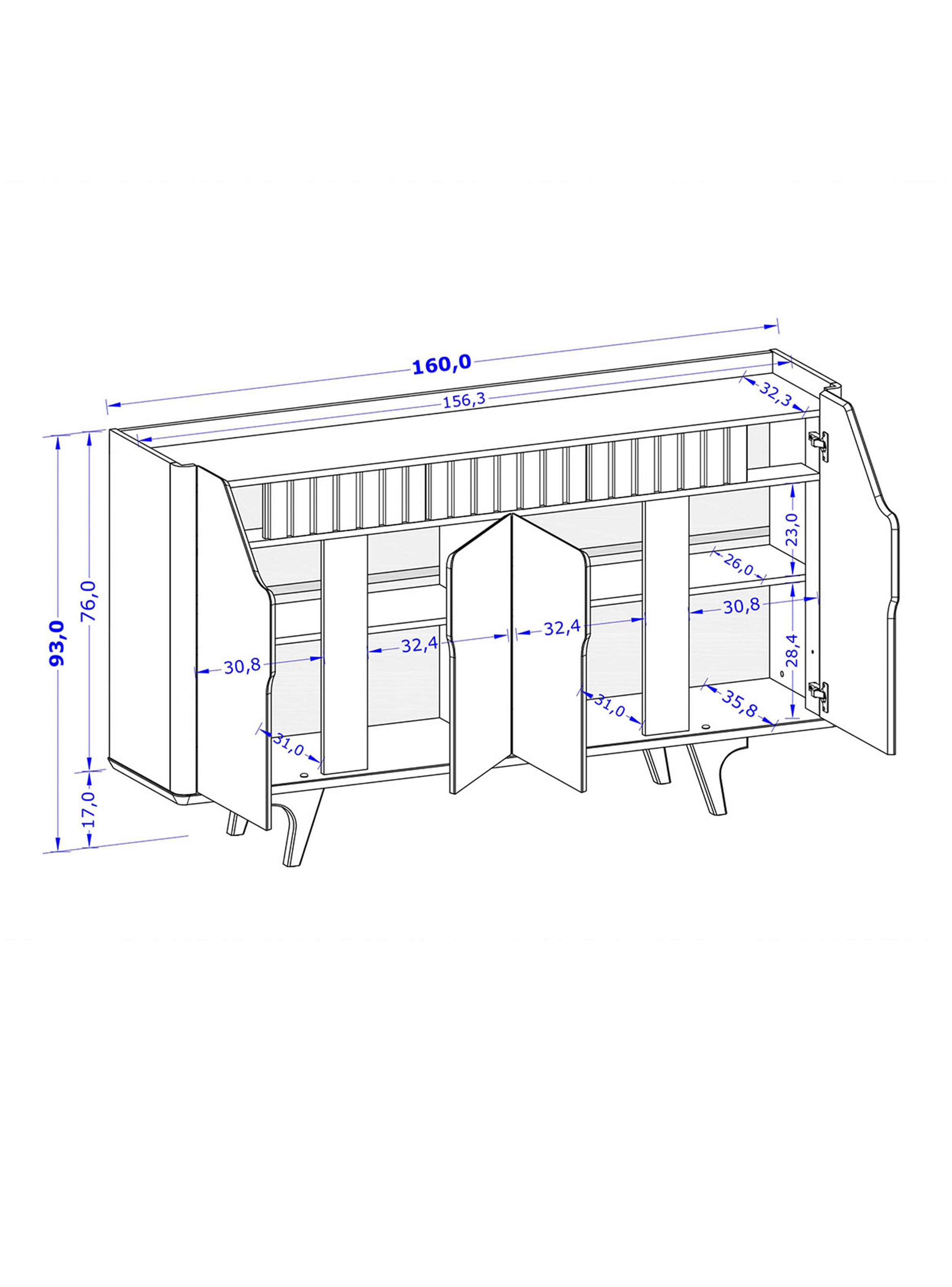 Aparador Buffet Tamisa 4 Puertas-1