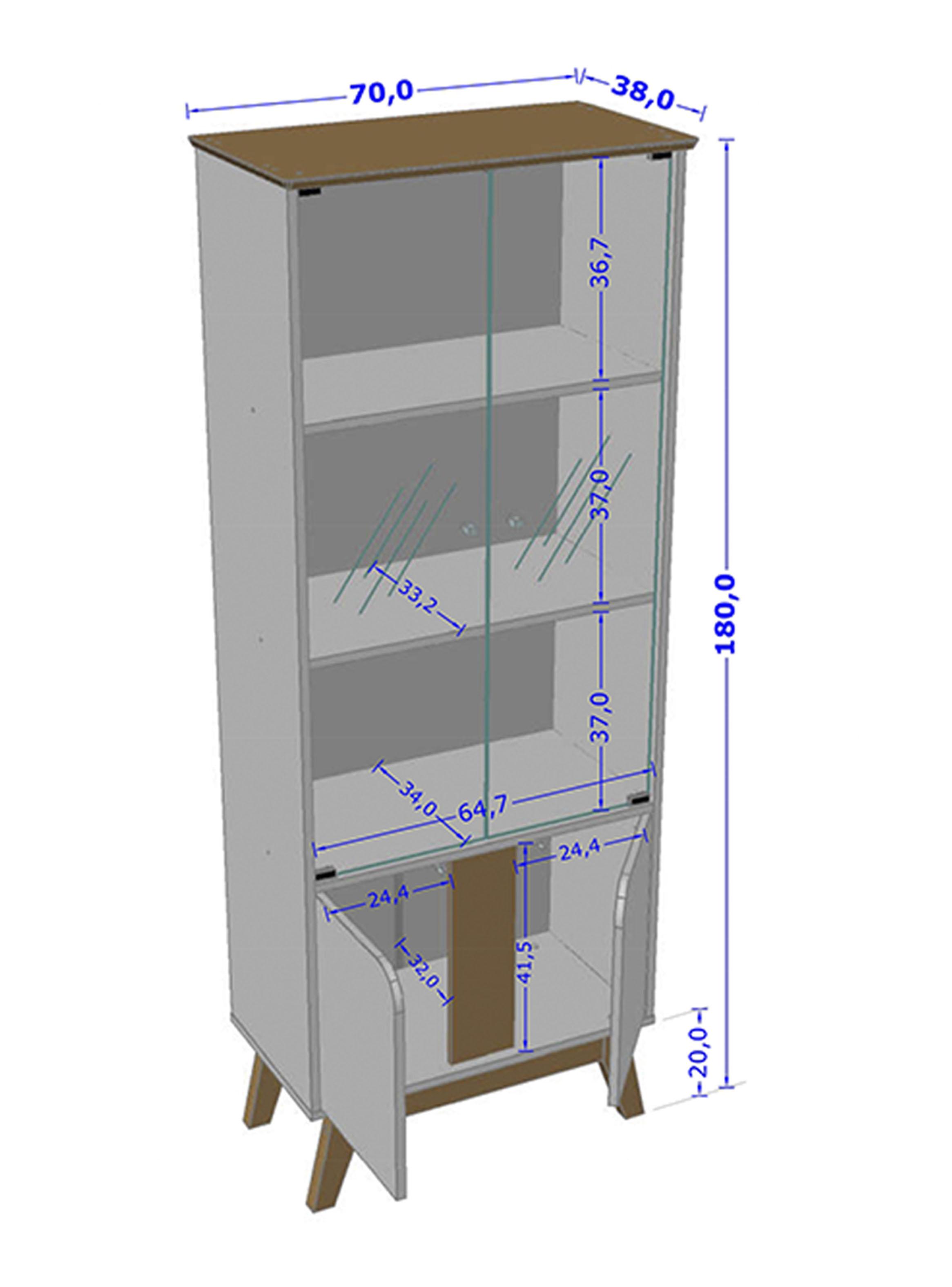 Vitrina Cristalera 2 Puertas Madri-1