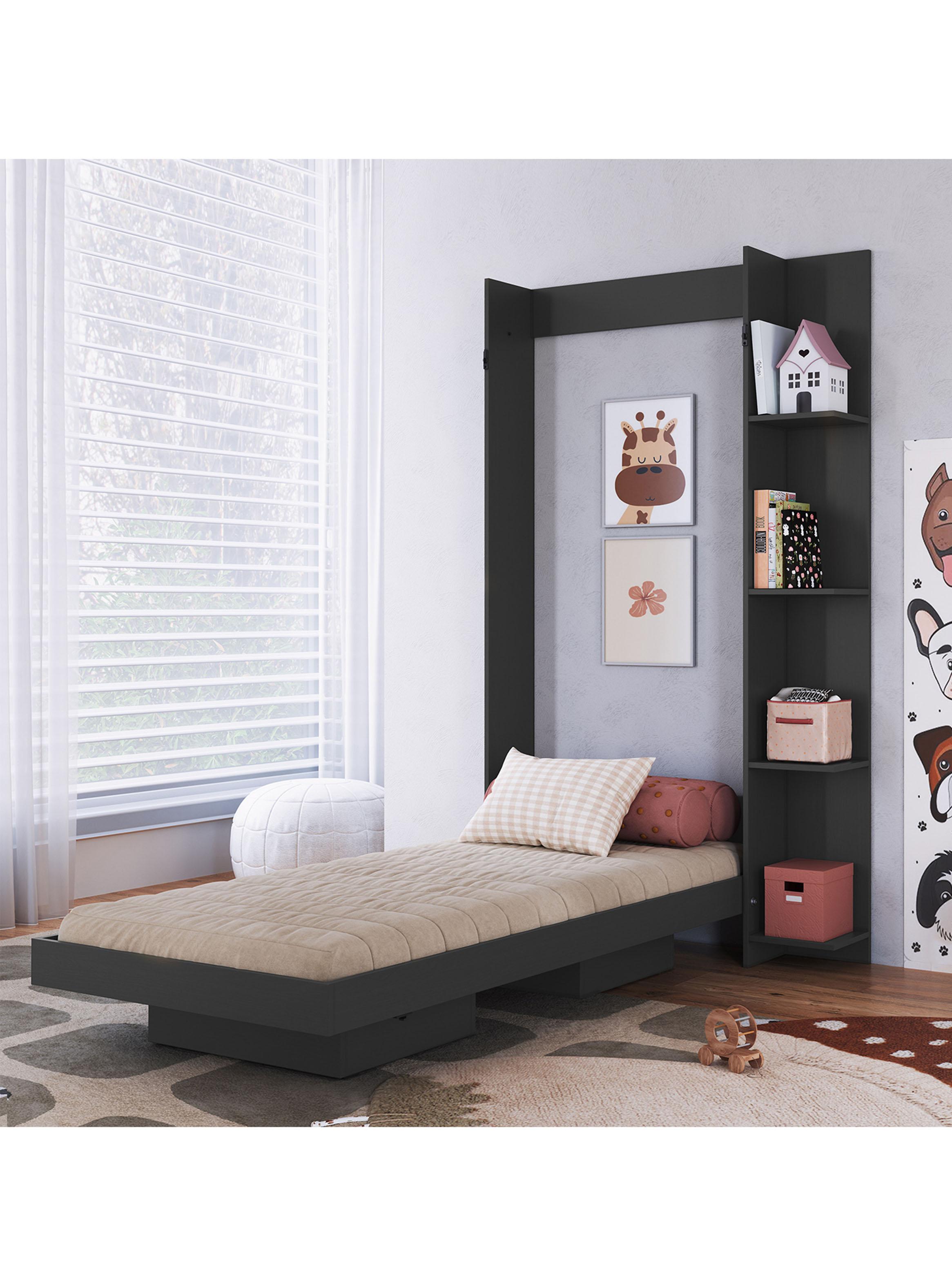Cama Plegable Vertical con Estante 1 Plaza Vancouver-3