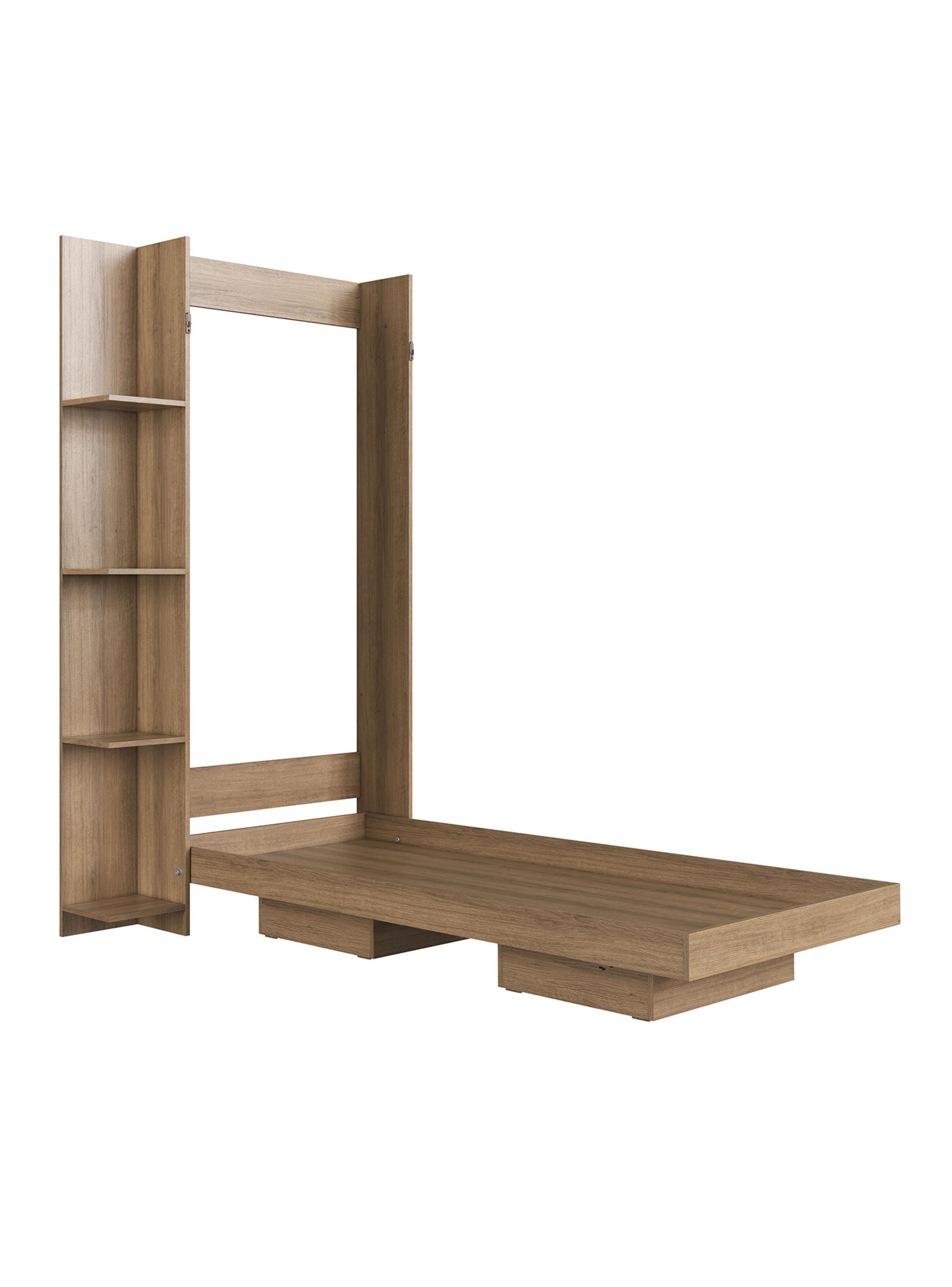 Cama Plegable Vertical con Estante 1 Plaza Vancouver-0