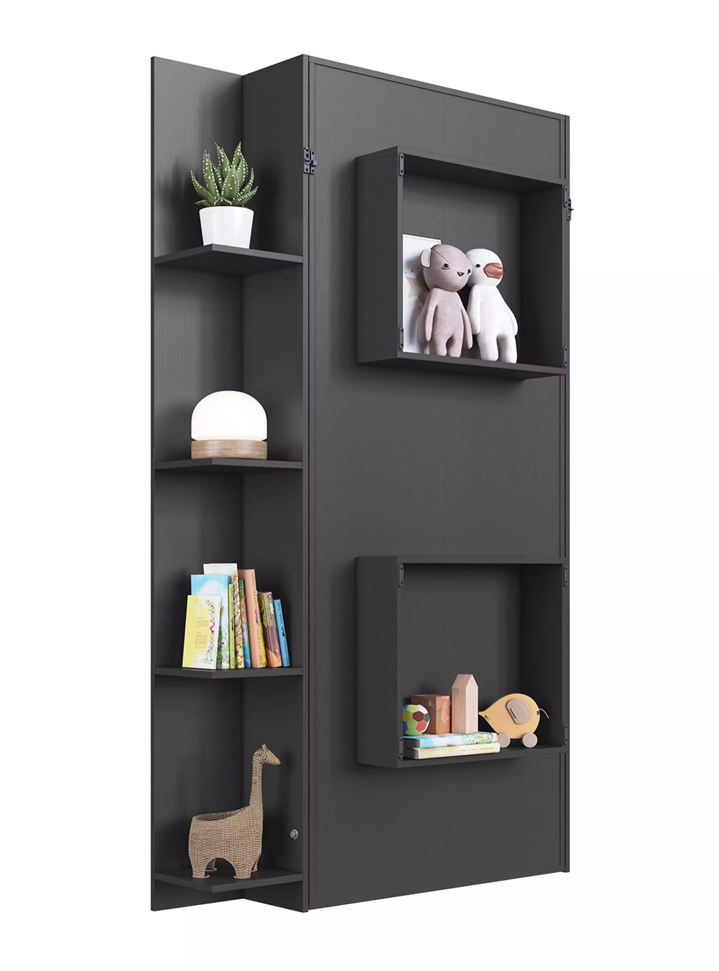 Cama Plegable Vertical con Estante 1.5 Plazas Vancouver-2