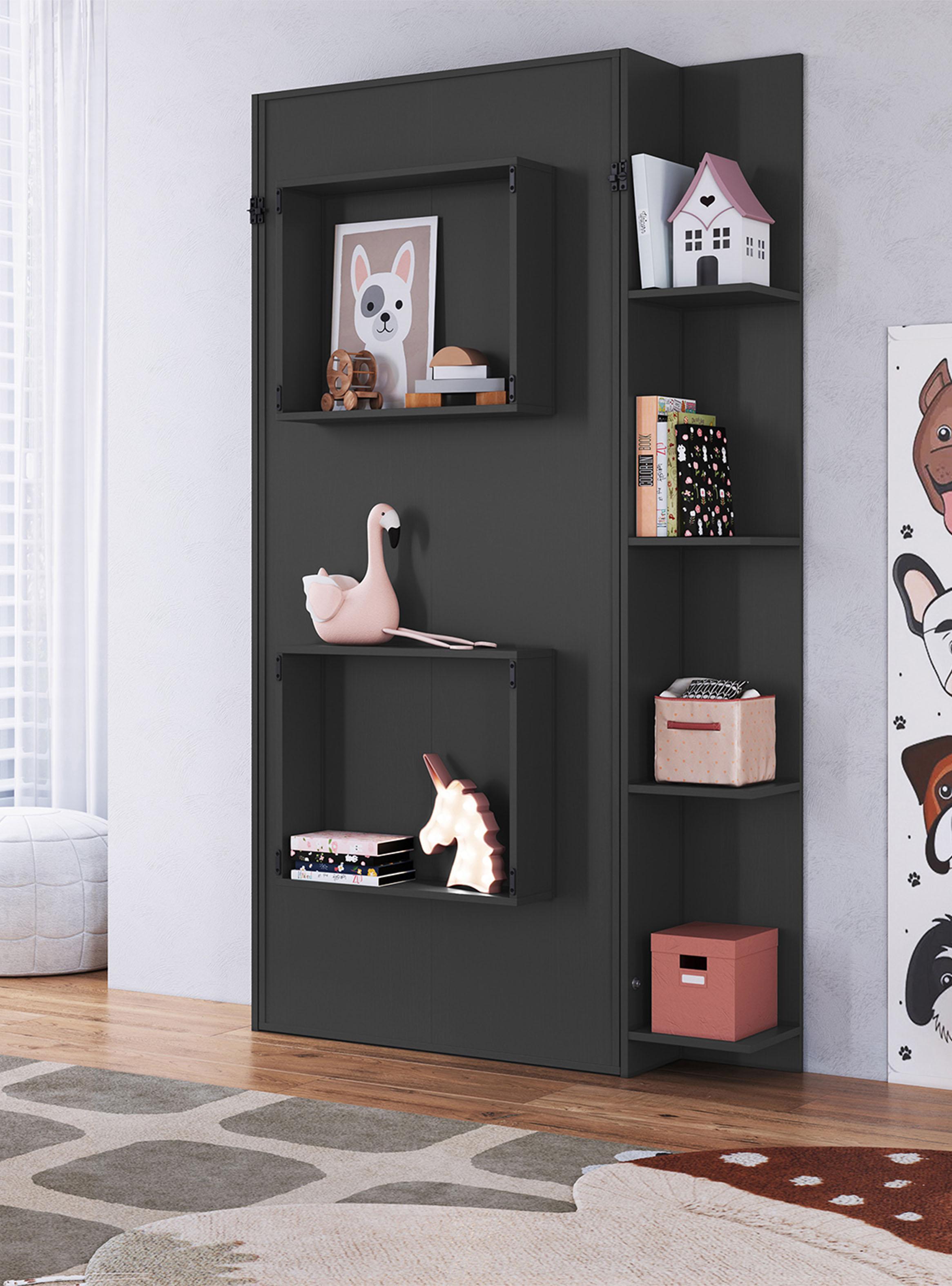 Cama Plegable Vertical con Estante 1.5 Plazas Vancouver-3