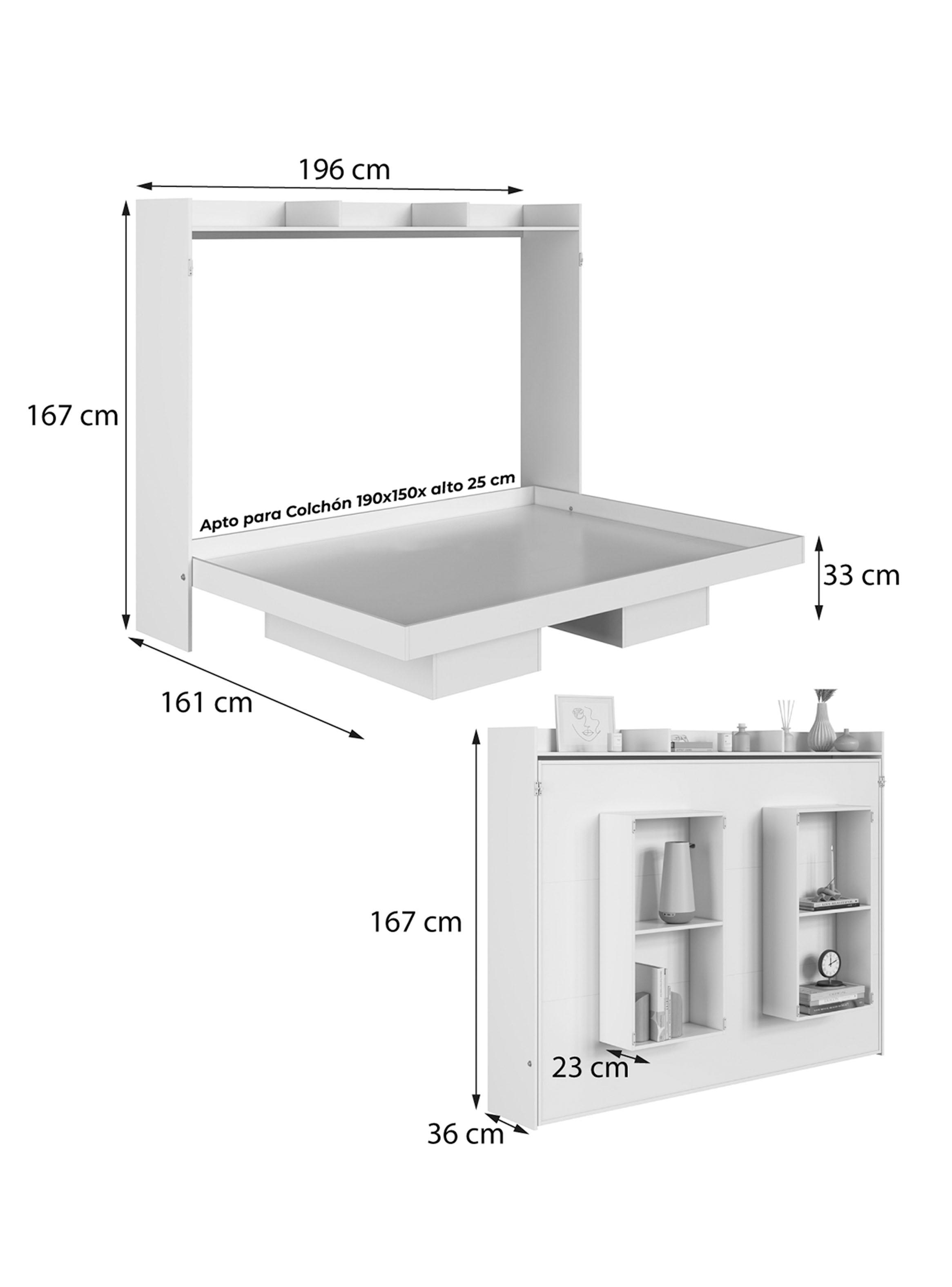 Cama Plegable Horizontal 2 Plazas Hanover-2