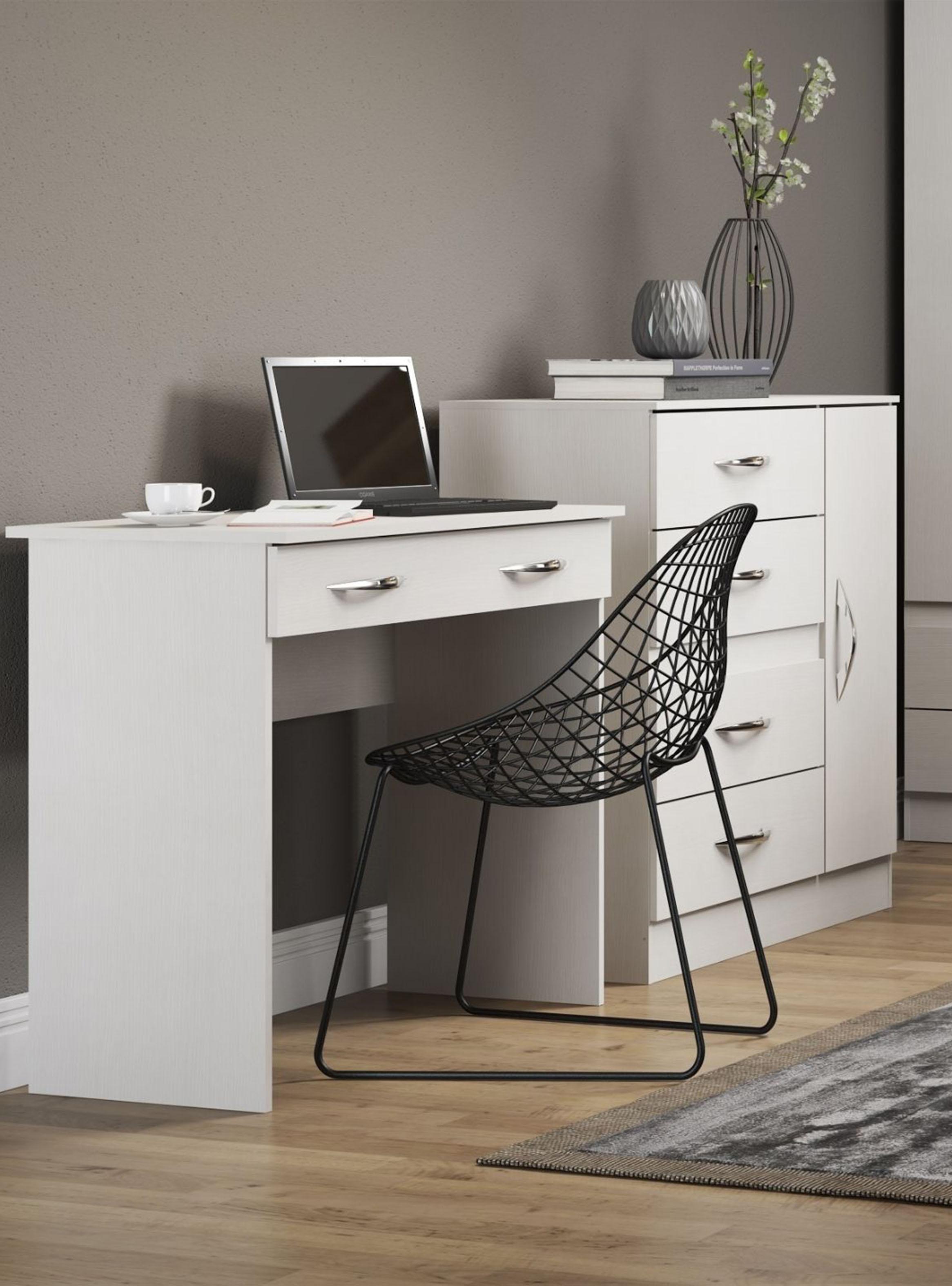 Escritorio Slim 1 Cajón Blanco-2